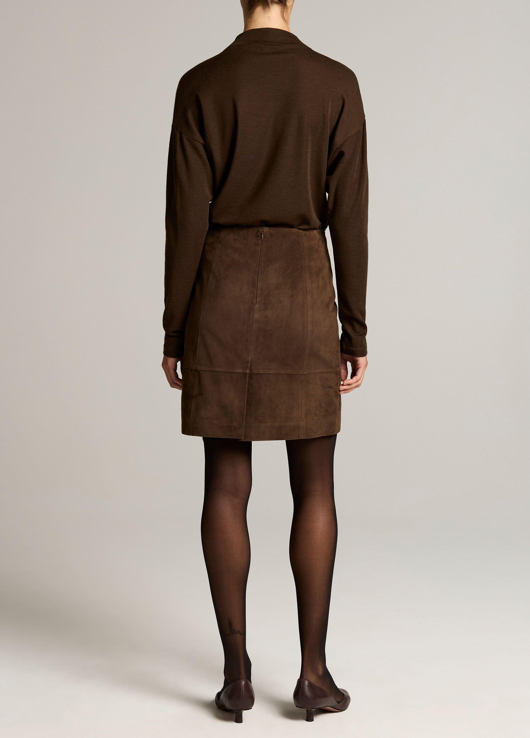 Suede High-Waist Knee Skirt image number 2