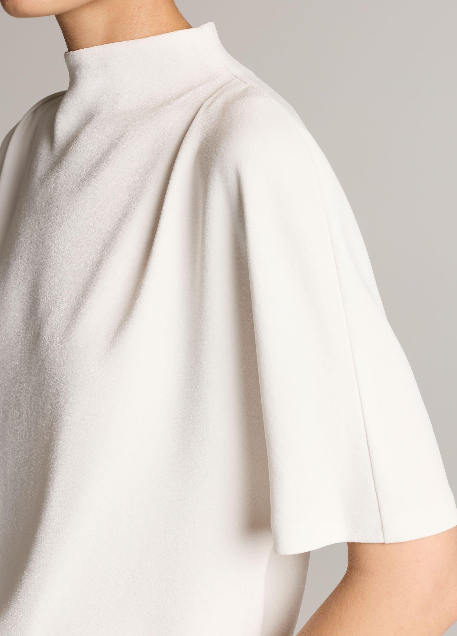 Draped Crepe Funnel-Neck Top image number 1