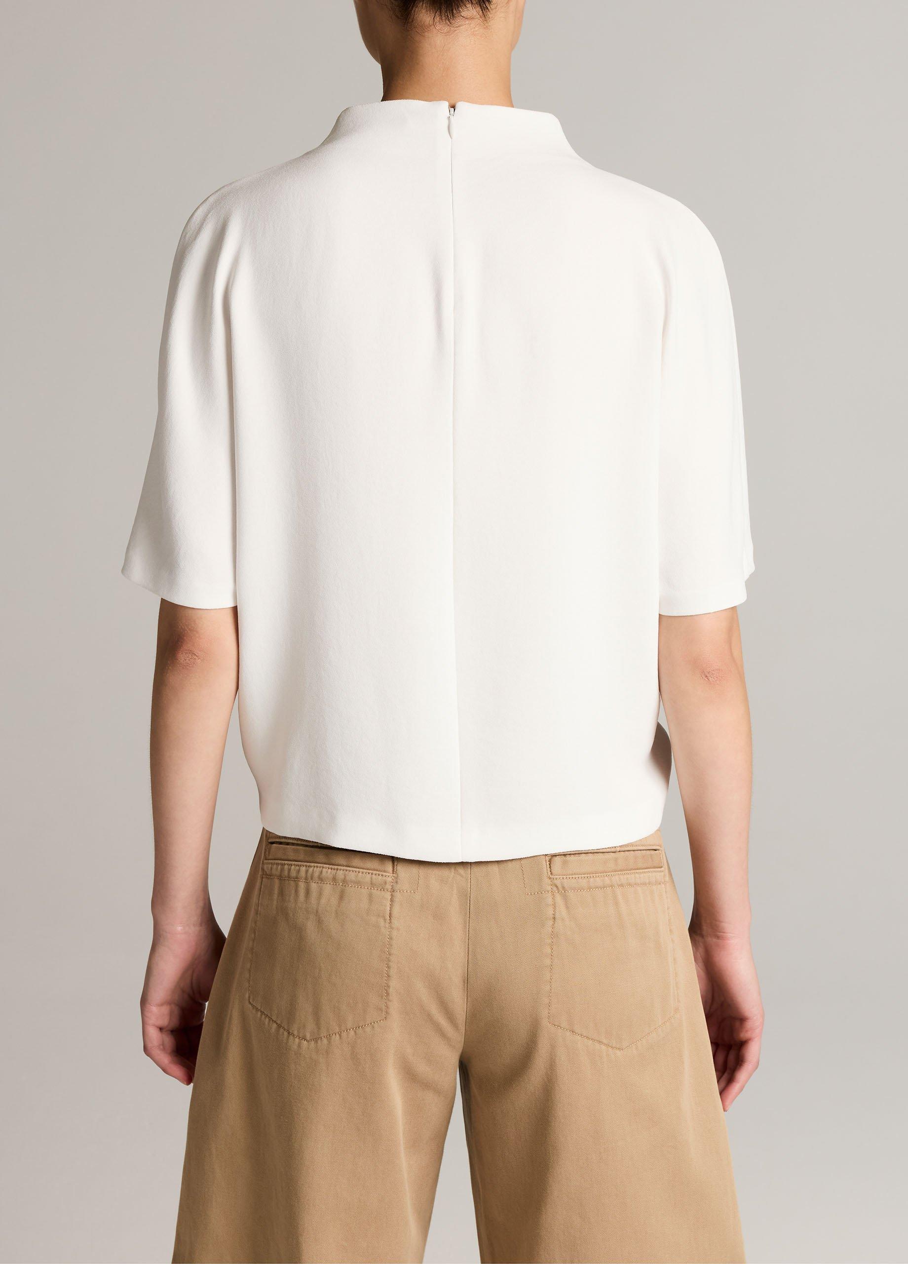Draped Crepe Funnel-Neck Top image number 2