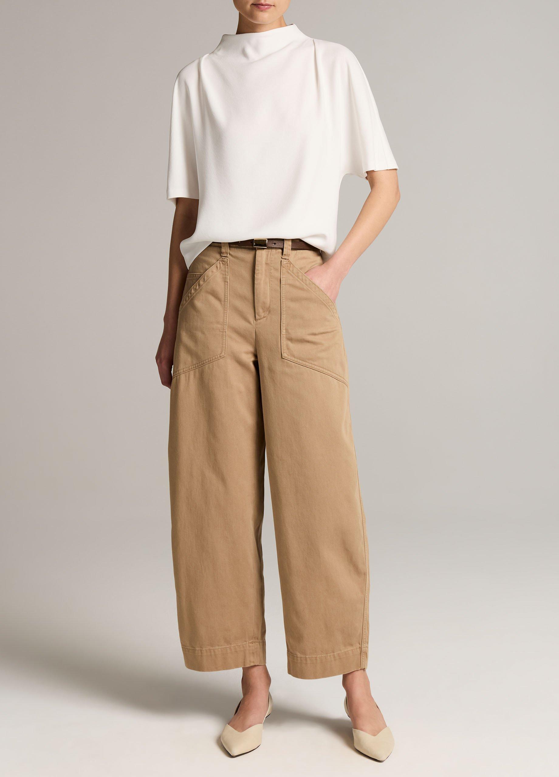 Draped Crepe Funnel-Neck Top image number 3