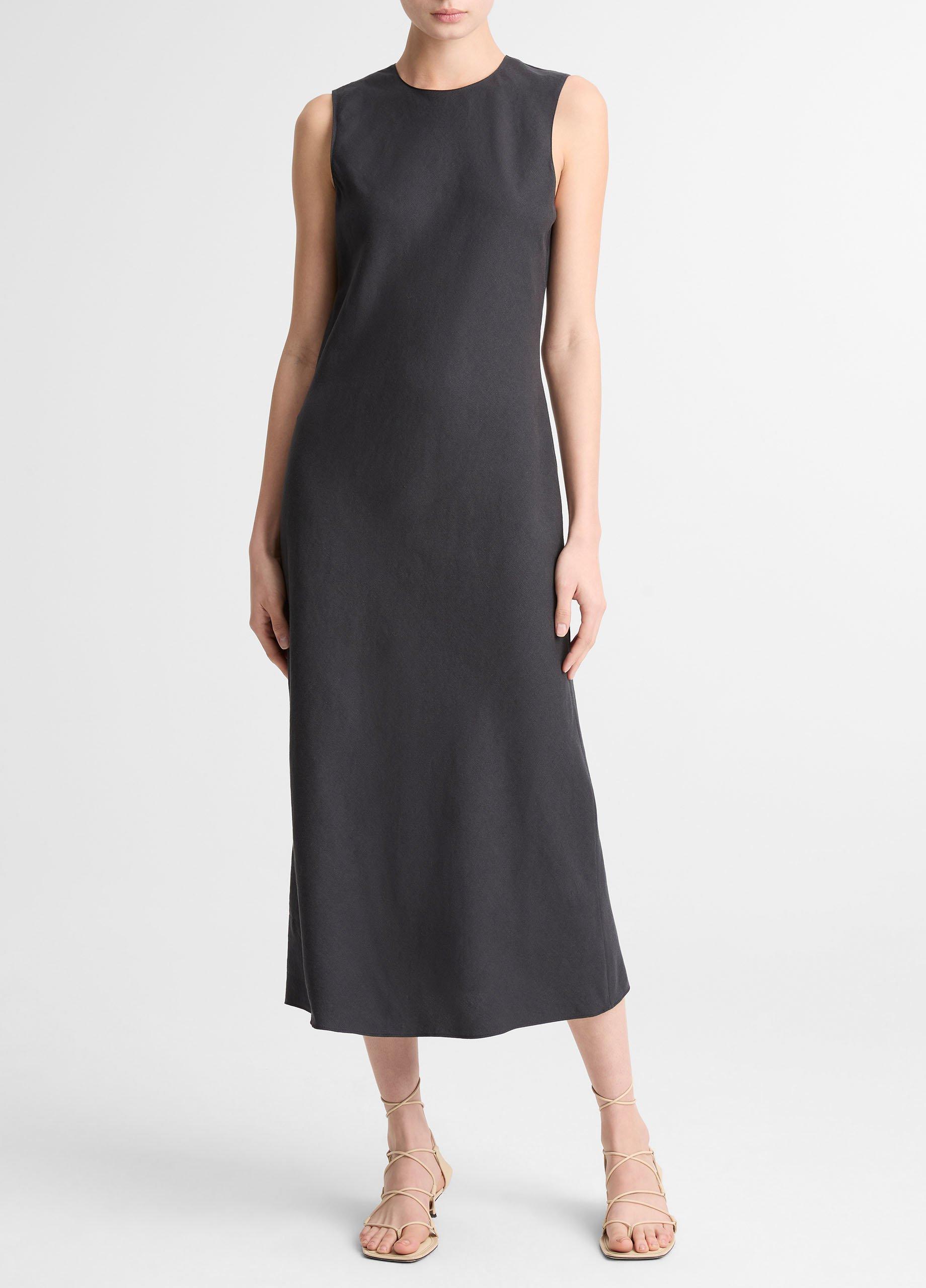 Linen-Blend Bias-Cut Dress image number 0