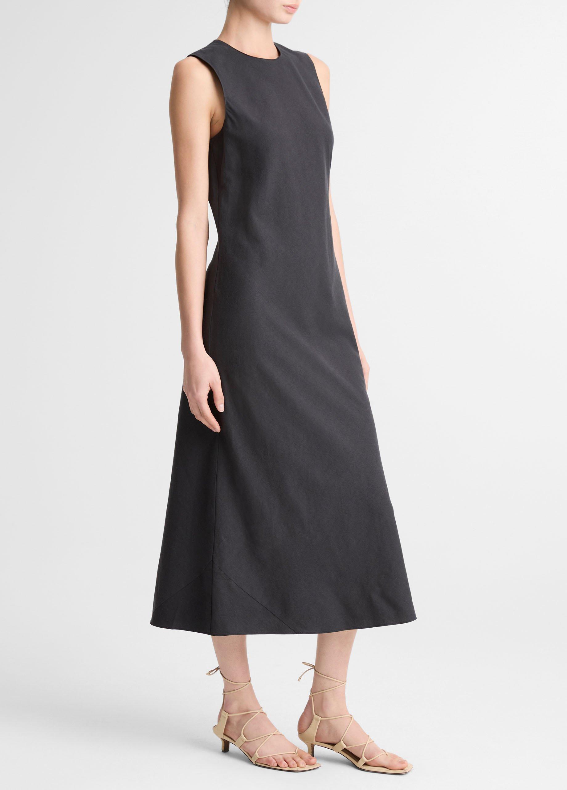 Linen-Blend Bias-Cut Dress image number 1