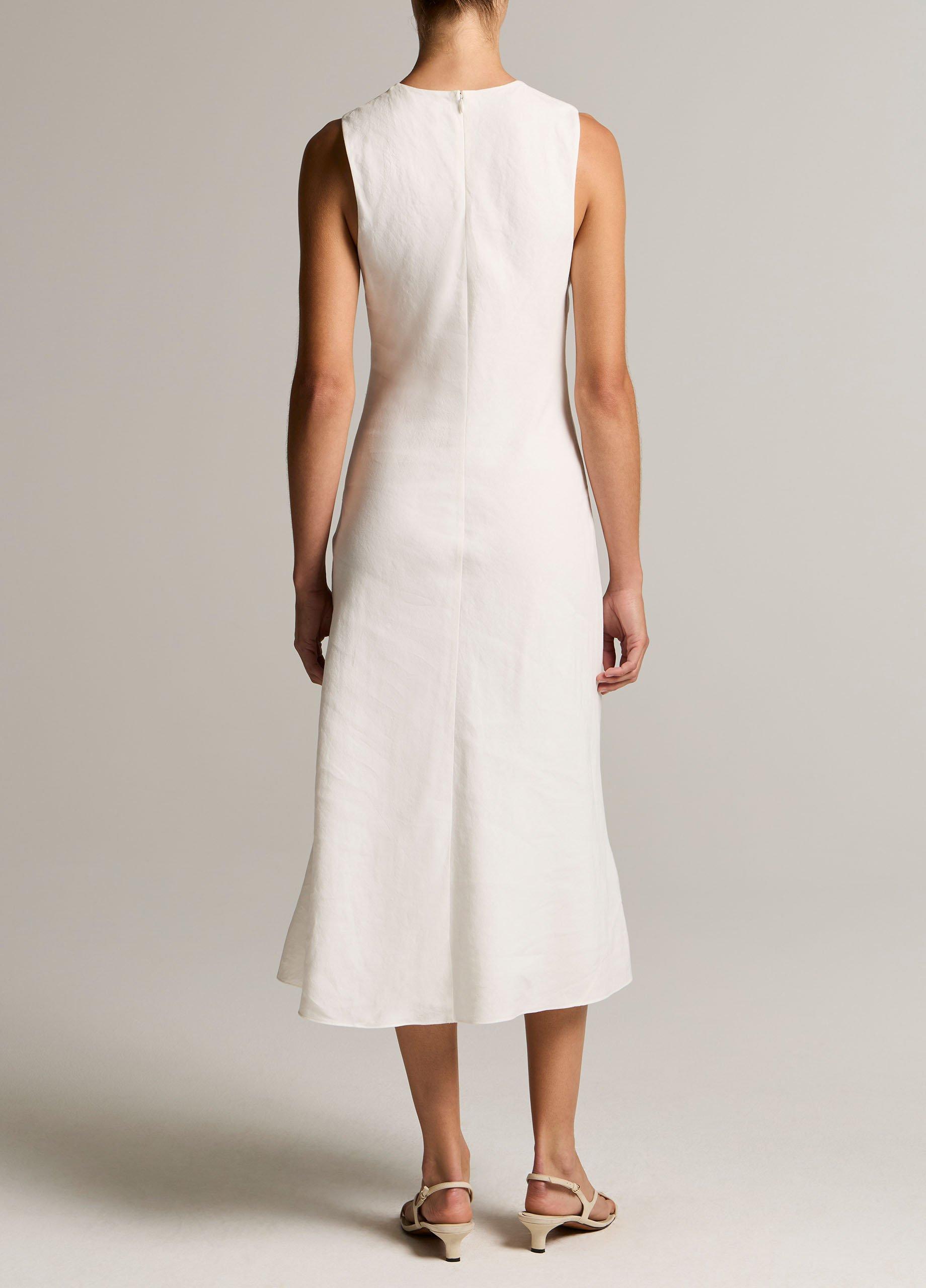 Linen-Blend Bias-Cut Dress image number 2