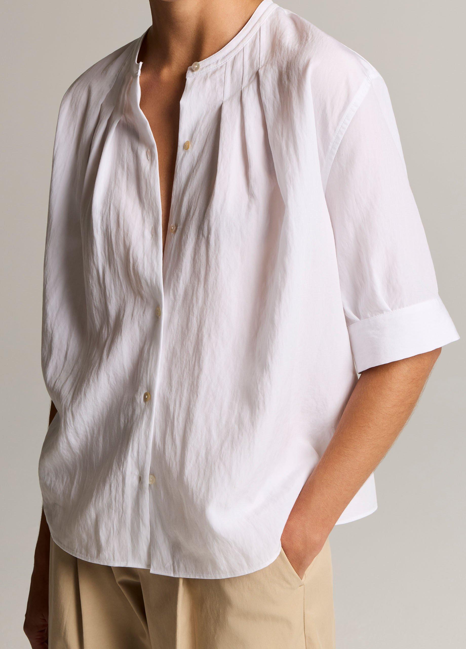 Gathered A-Line Button-Front Shirt image number 1