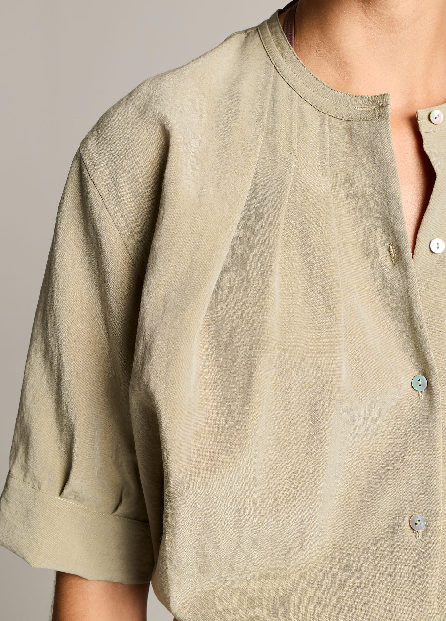 Gathered A-Line Button-Front Shirt image number 1