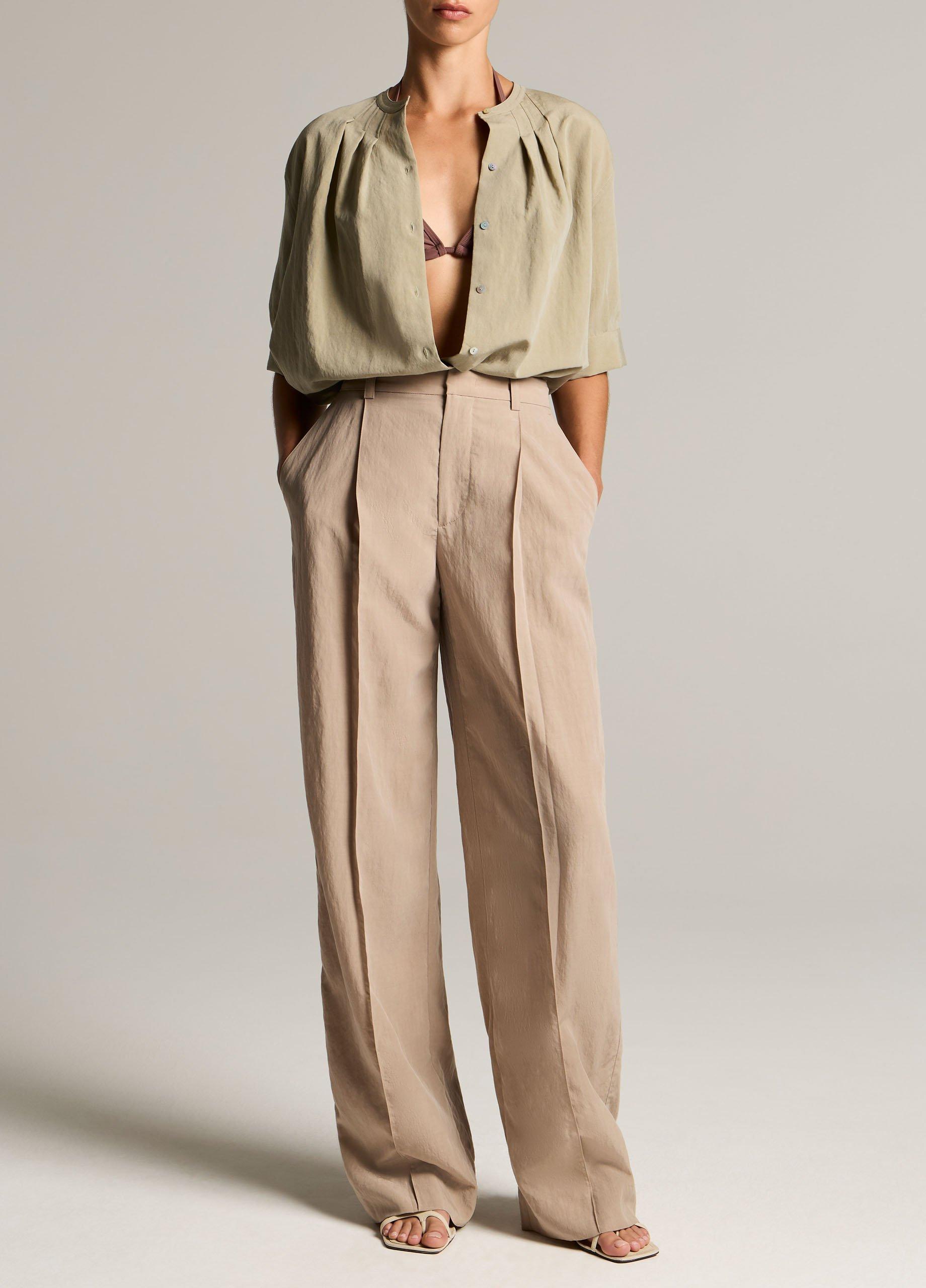 Gathered A-Line Button-Front Shirt image number 3