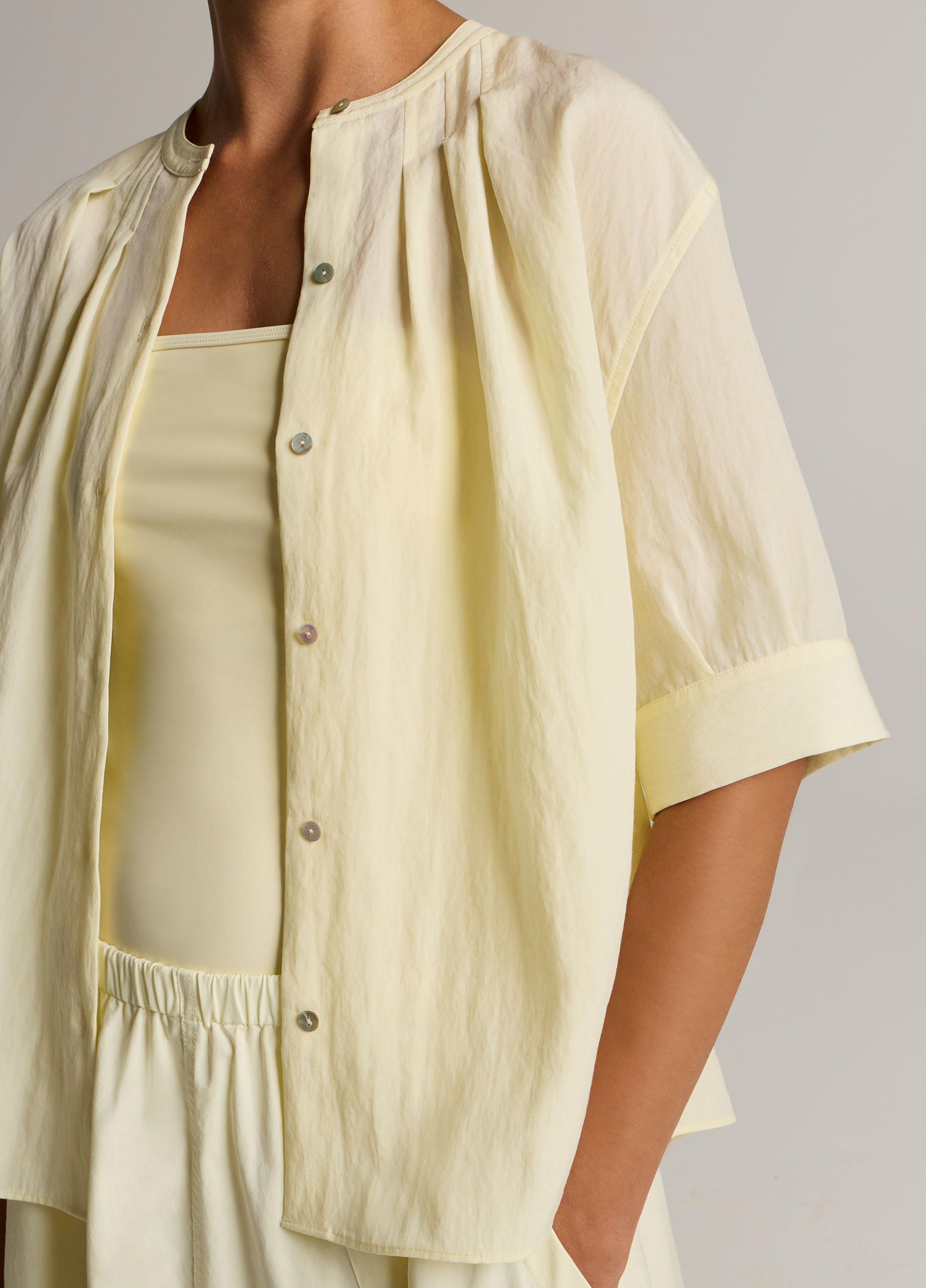 Gathered A-Line Button-Front Shirt image number 1