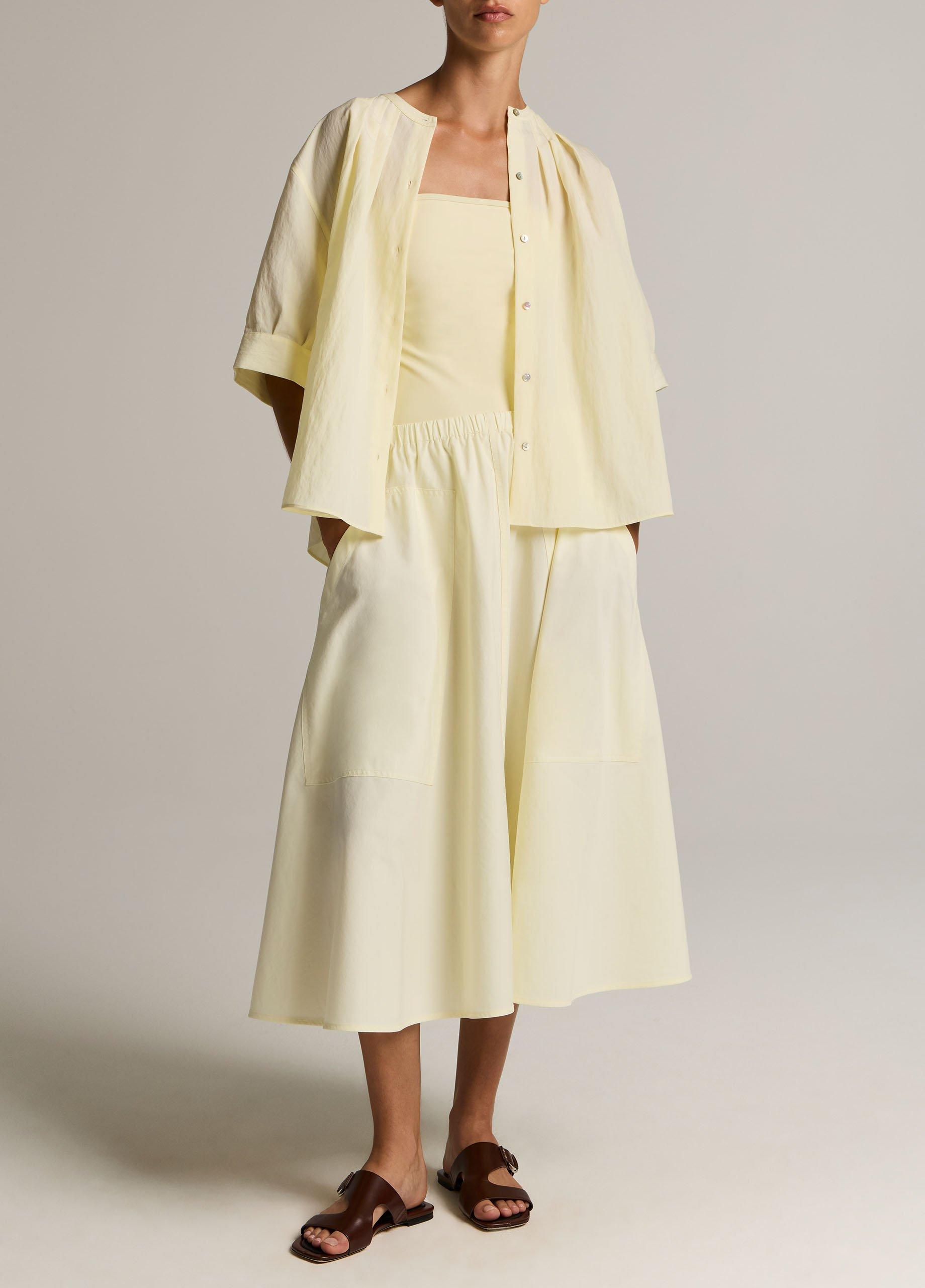 Gathered A-Line Button-Front Shirt image number 3