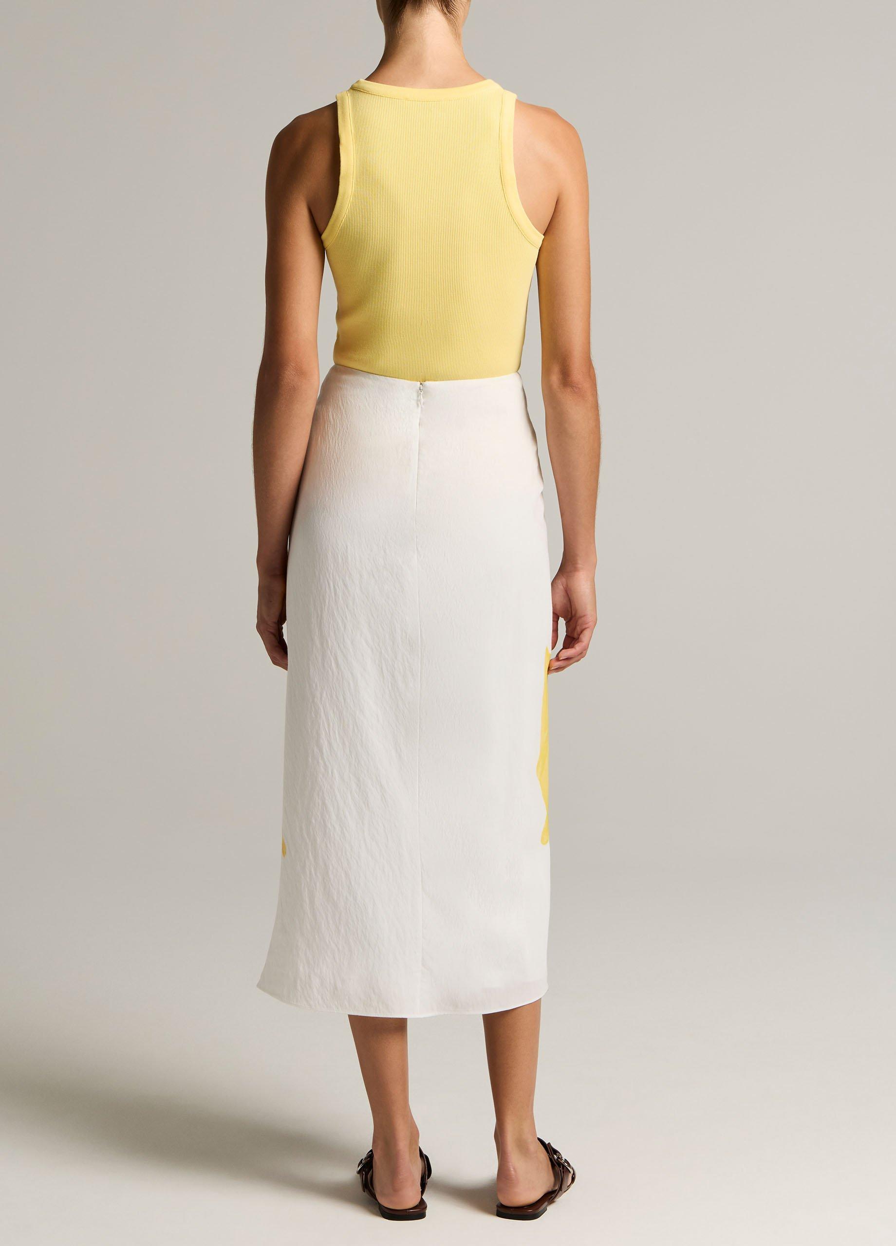 Painted Abstract Floral Draped Skirt image number 2