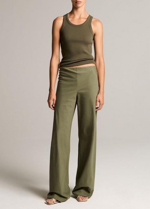 Colette High-Rise Cotton Twill Bias Pant