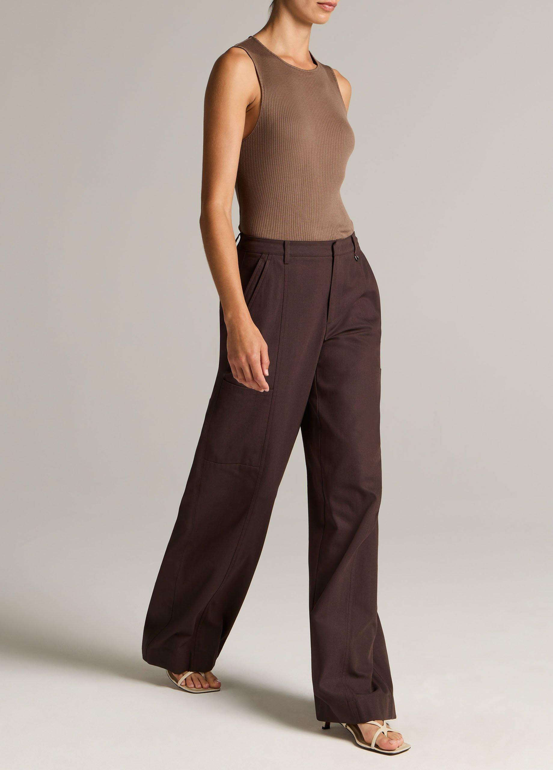 Mid-Rise Paneled Stretch-Cotton Pant image number 1