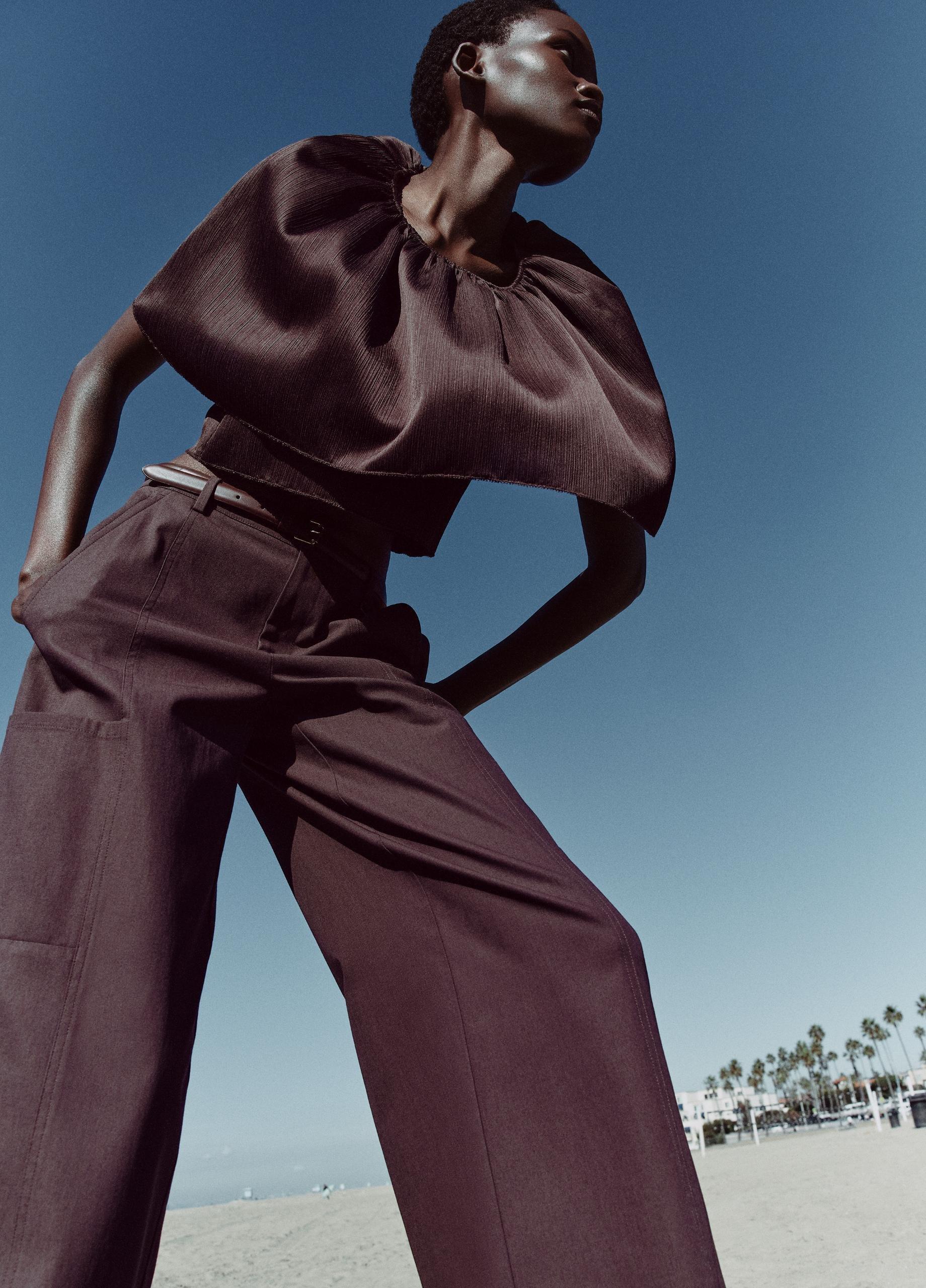 Mid-Rise Paneled Stretch-Cotton Pant image number 4