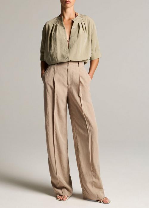 High-Rise Pleated Trouser