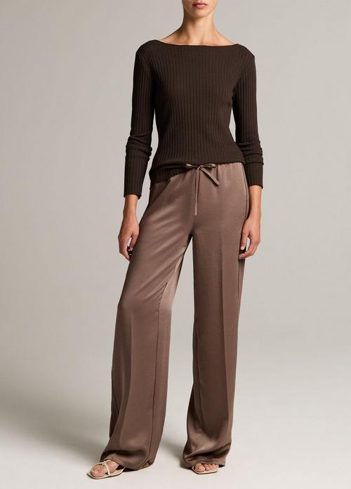 Mid-Rise Shine Crepe Pull-On Pant