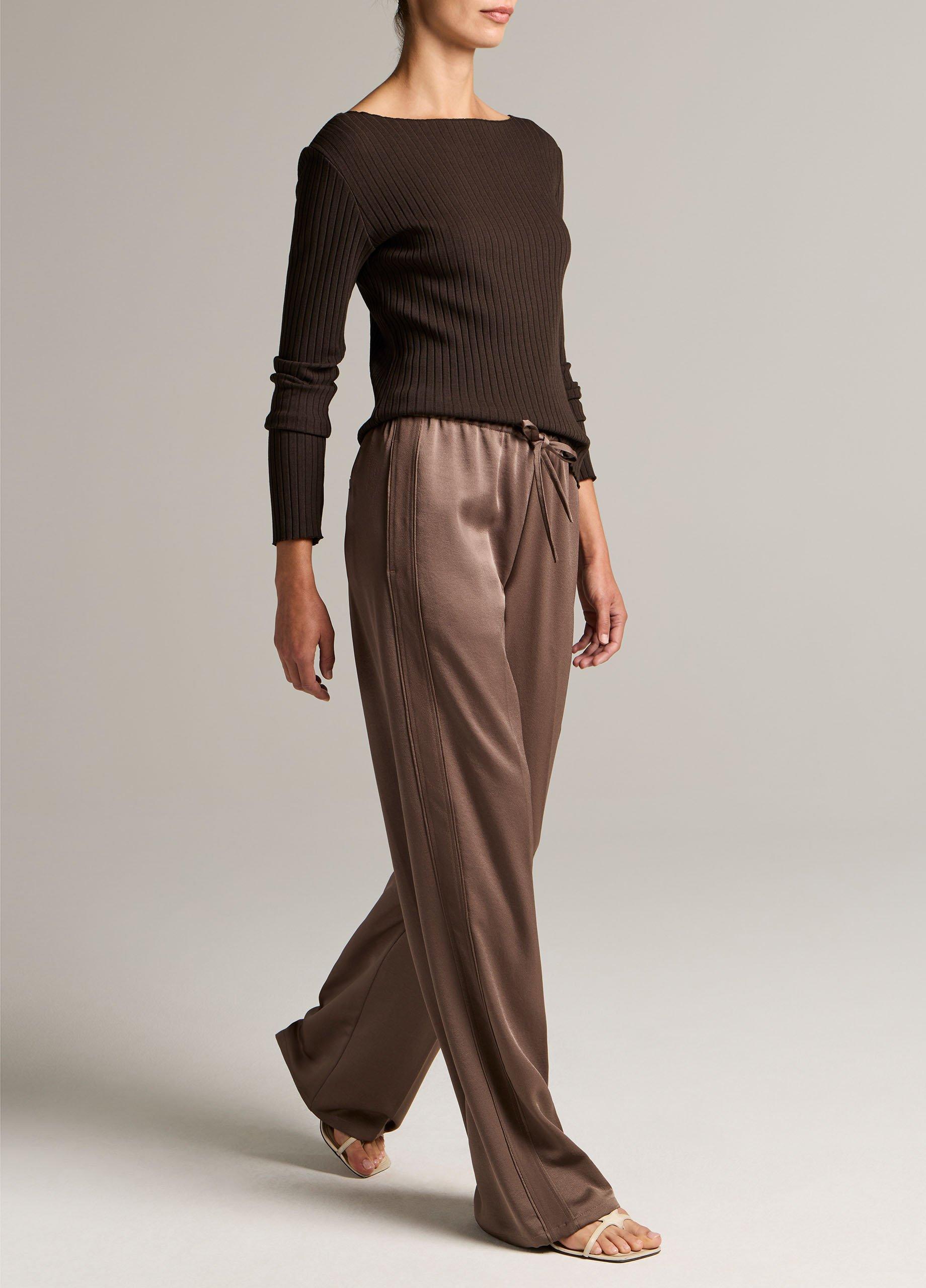 Mid-Rise Shine Crepe Pull-On Pant image number 1
