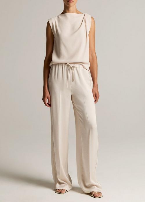 Mid-Rise Shine Crepe Pull-On Pant