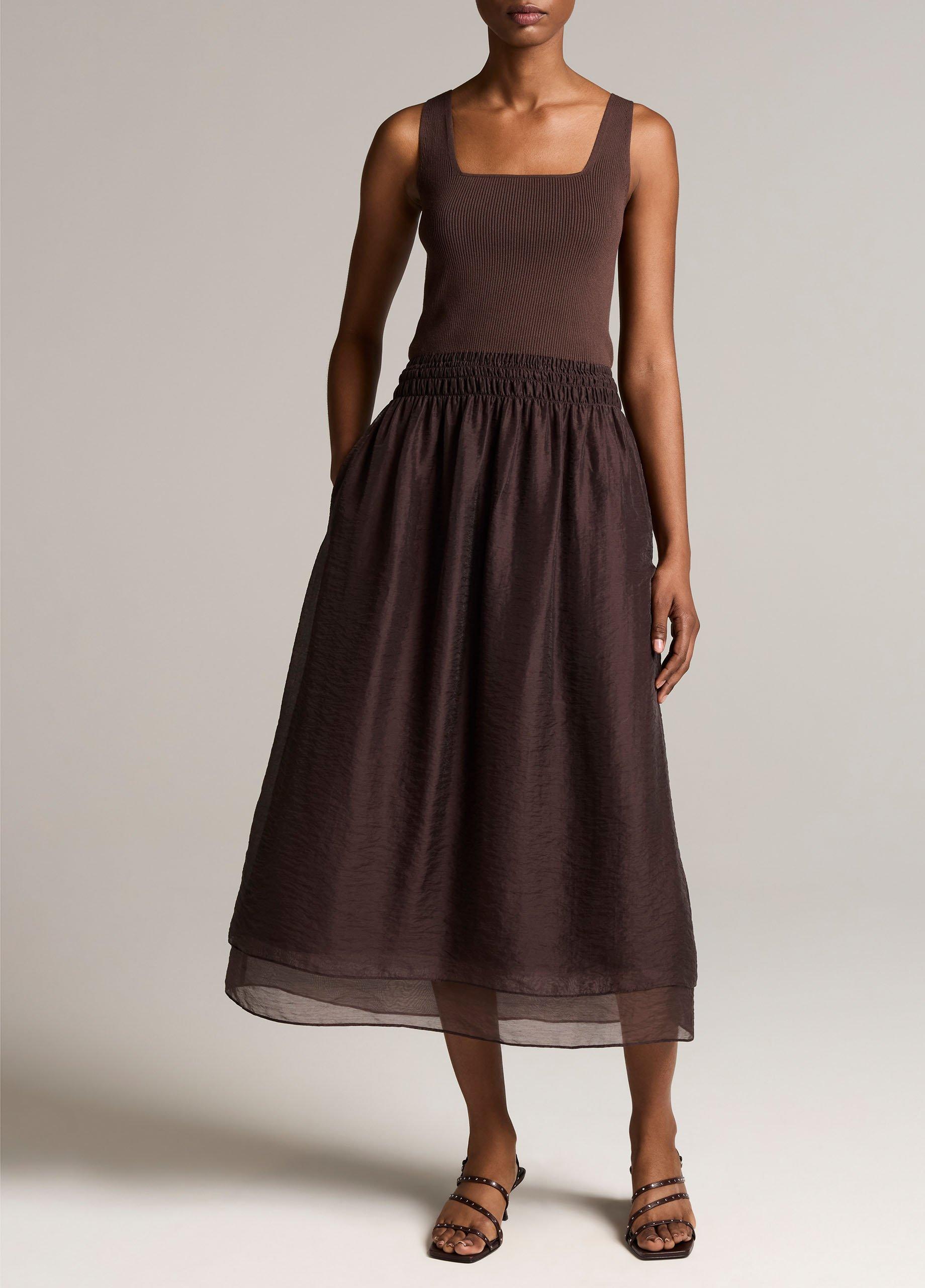 Square-Neck Mixed-Media Dress image number 0