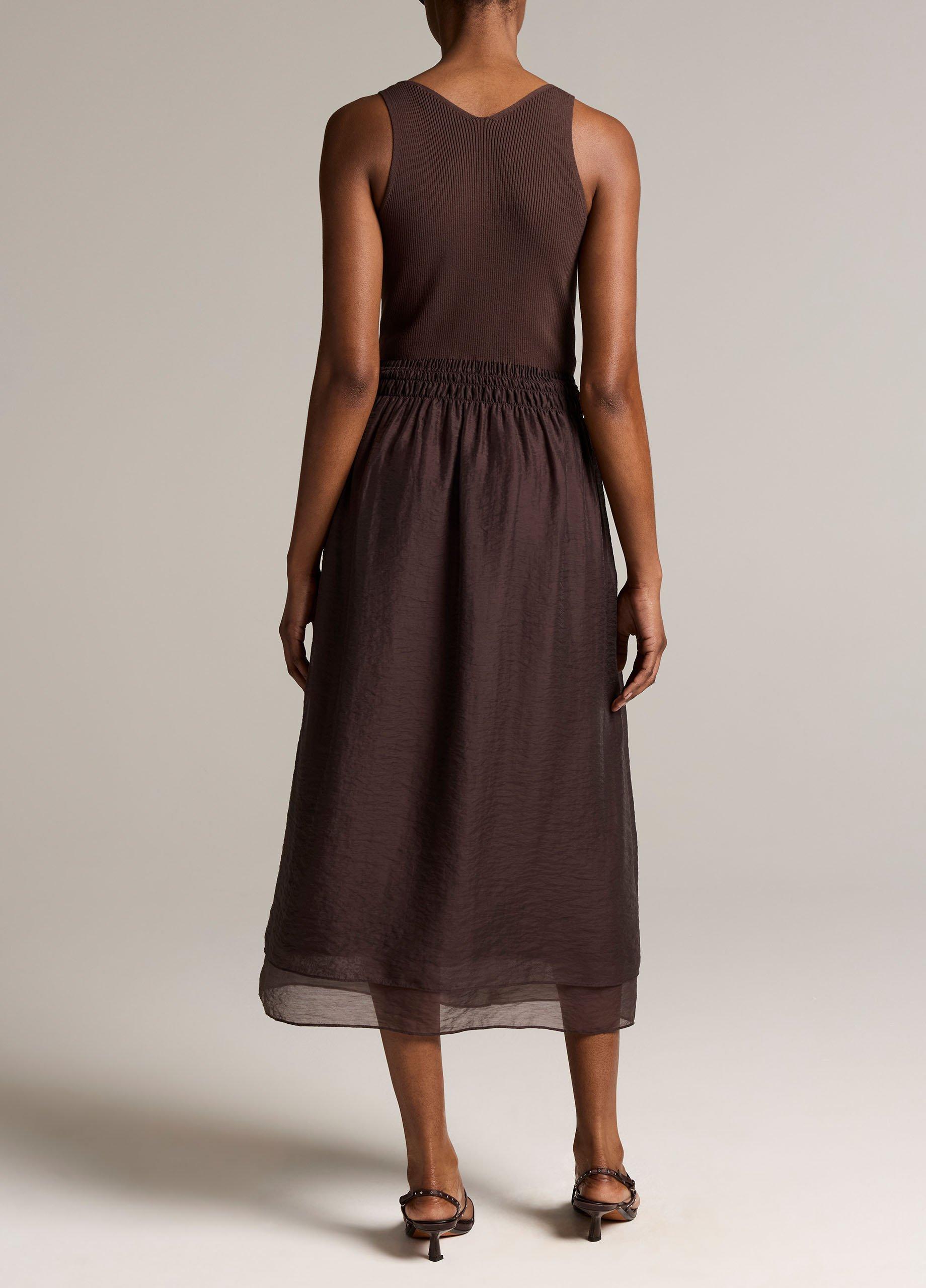 Square-Neck Mixed-Media Dress image number 2