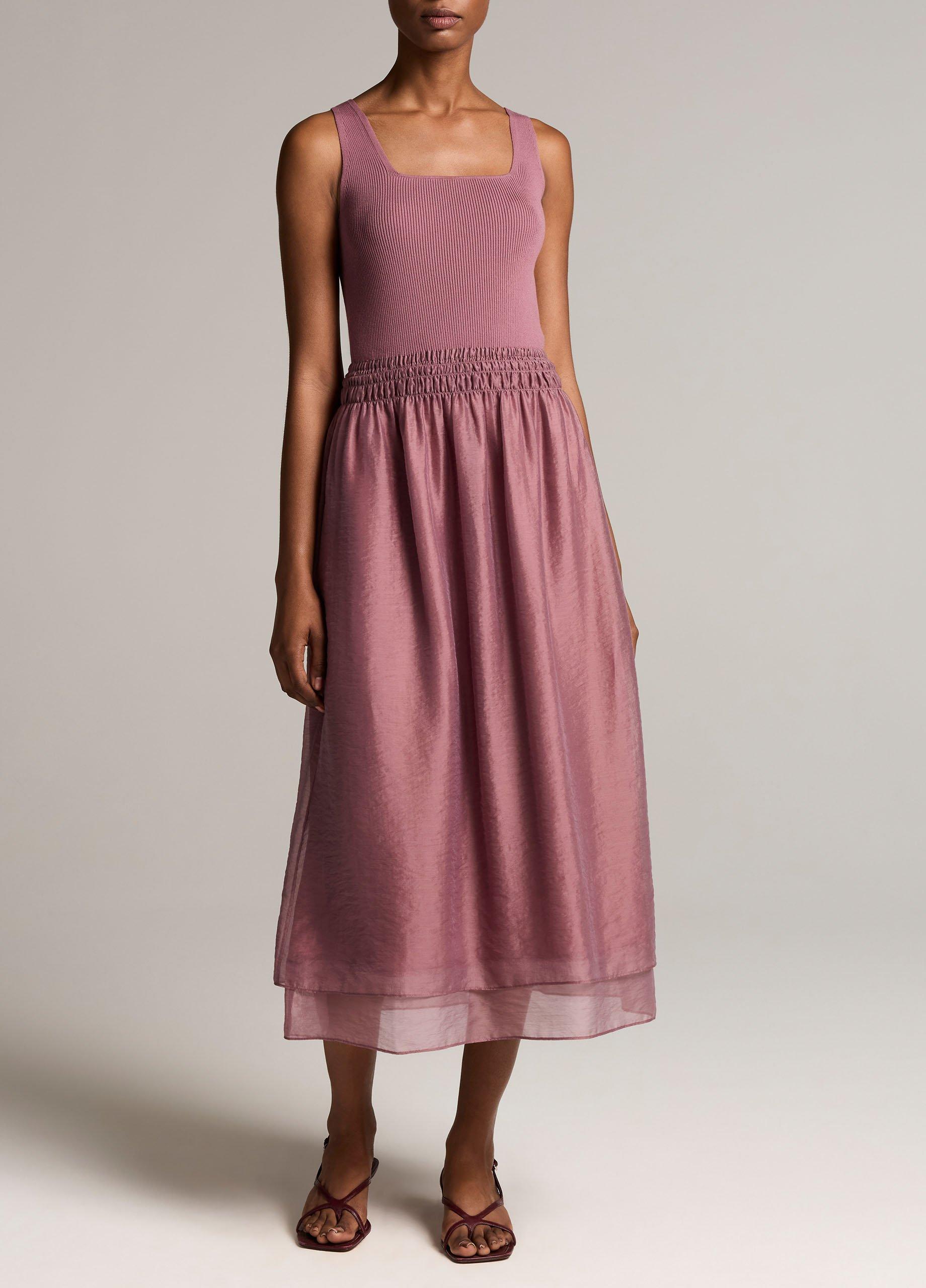 Square-Neck Mixed-Media Dress image number 0