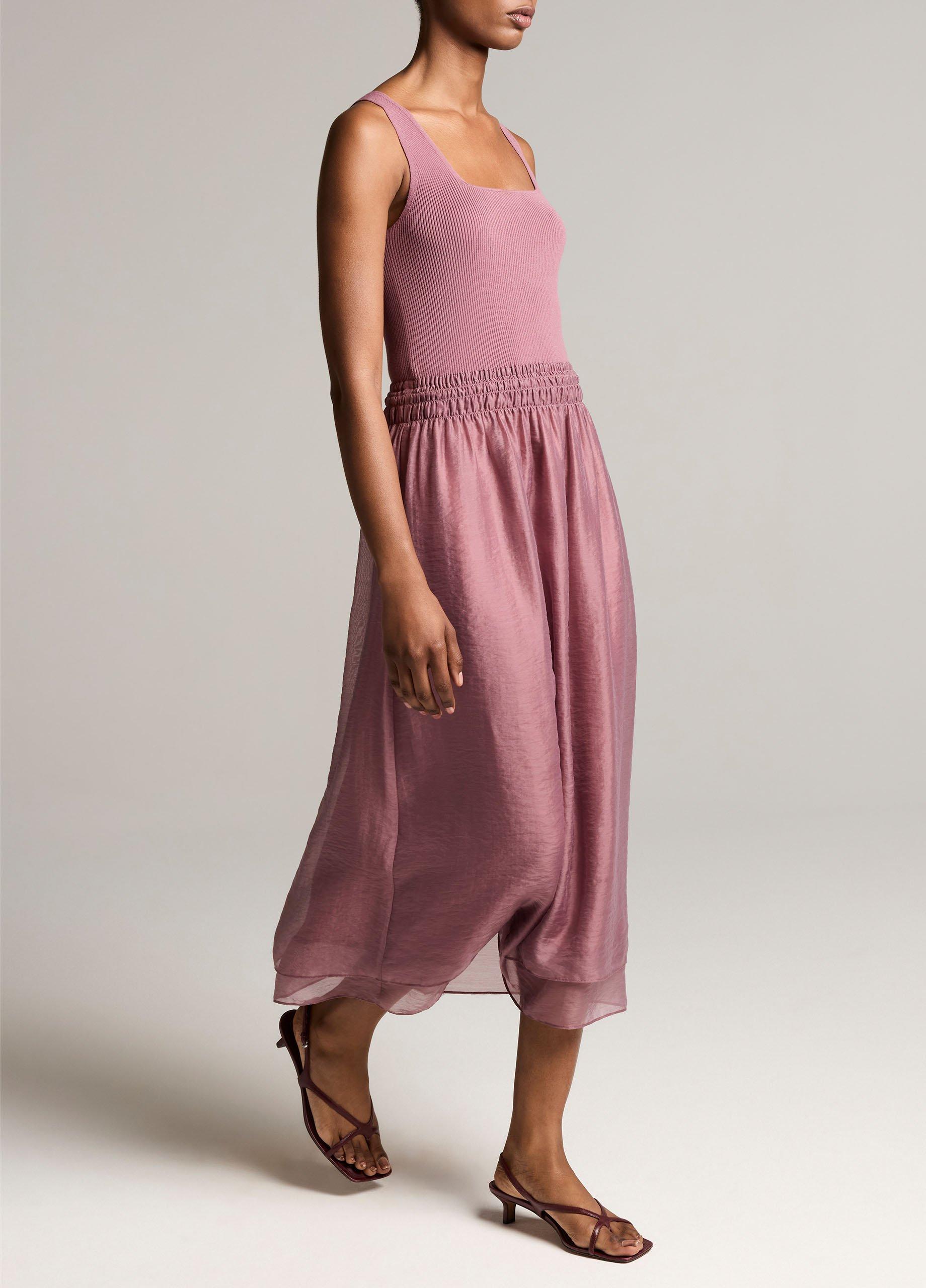 Square-Neck Mixed-Media Dress image number 1