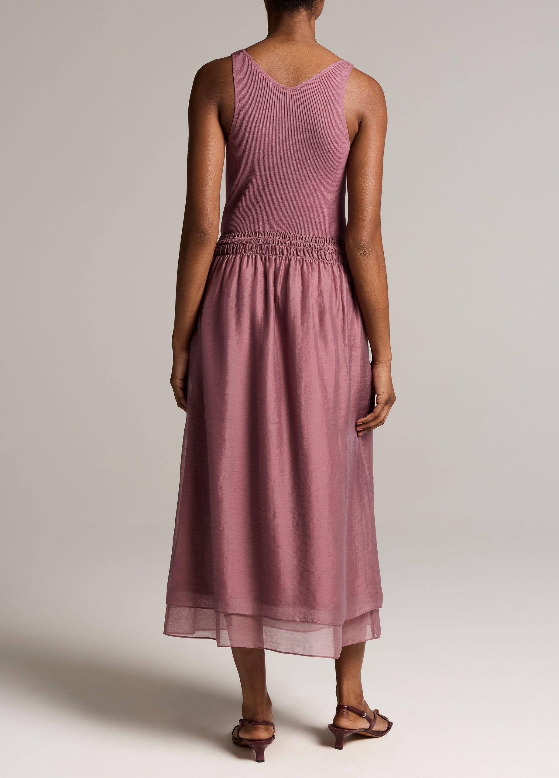 Square-Neck Mixed-Media Dress image number 2