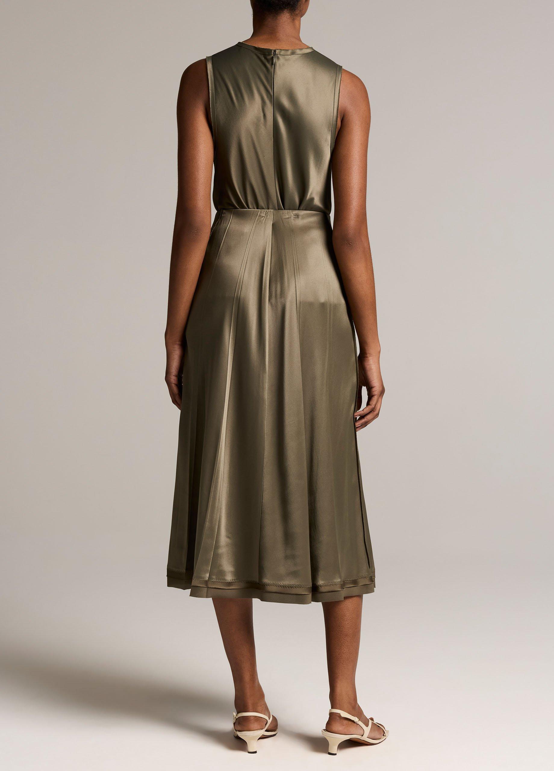 Raw-Edge Satin Skirt image number 2