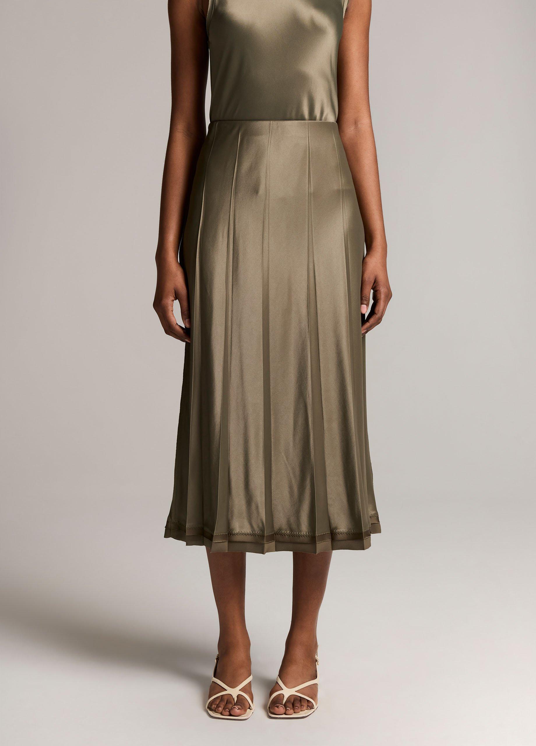 Raw-Edge Satin Skirt image number 3