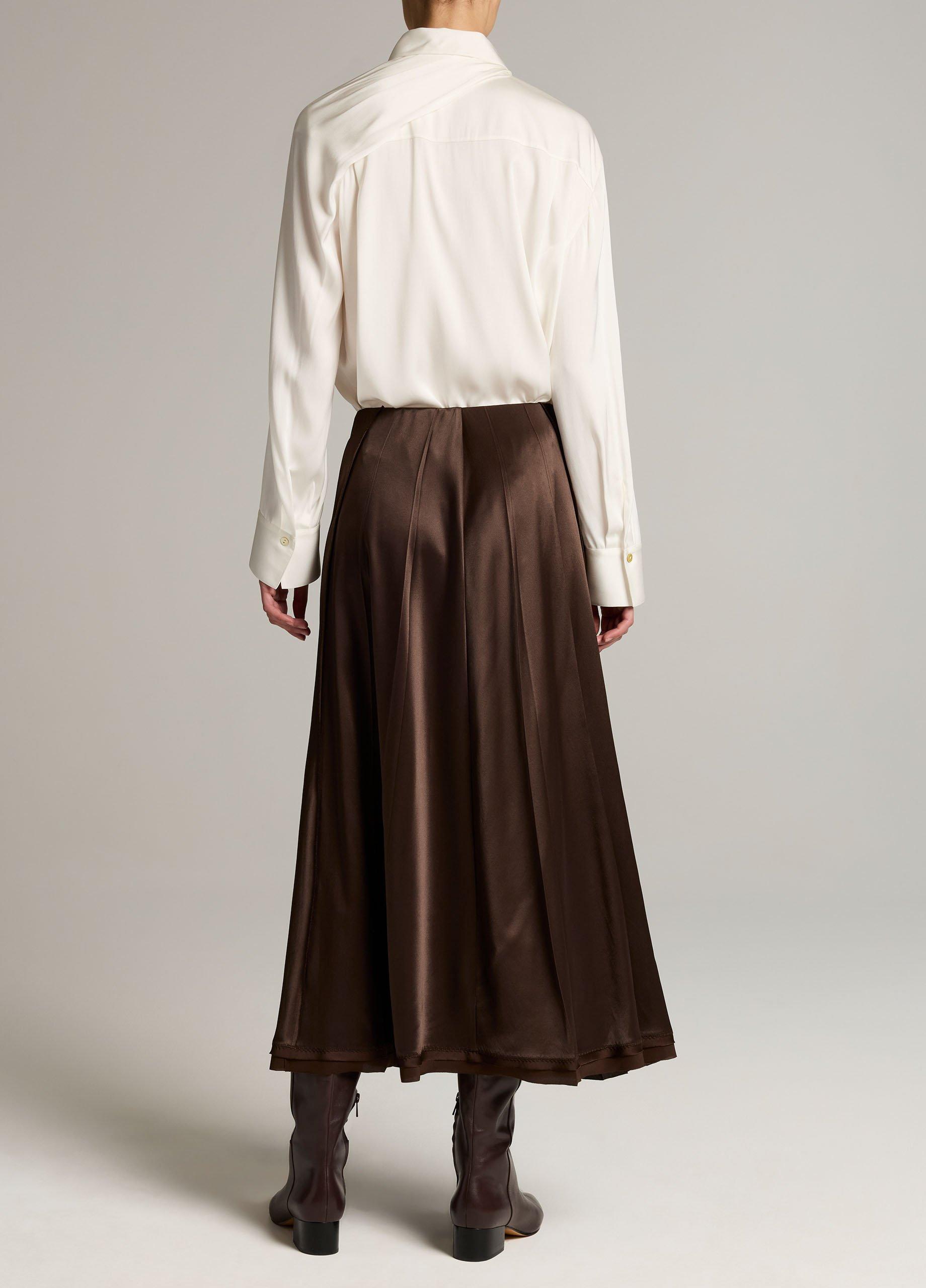 Raw-Edge Satin Skirt image number 2