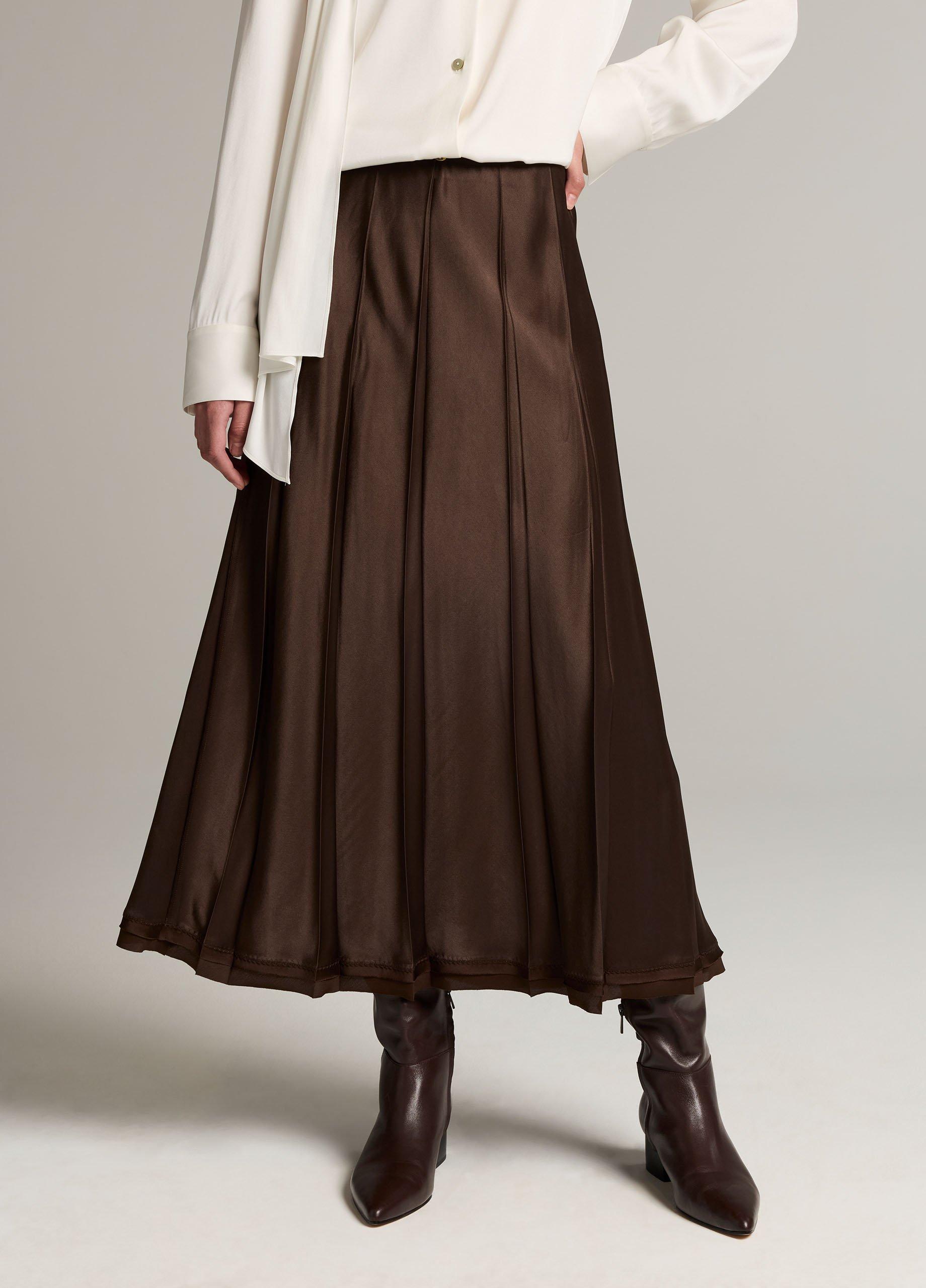 Raw-Edge Satin Skirt image number 3