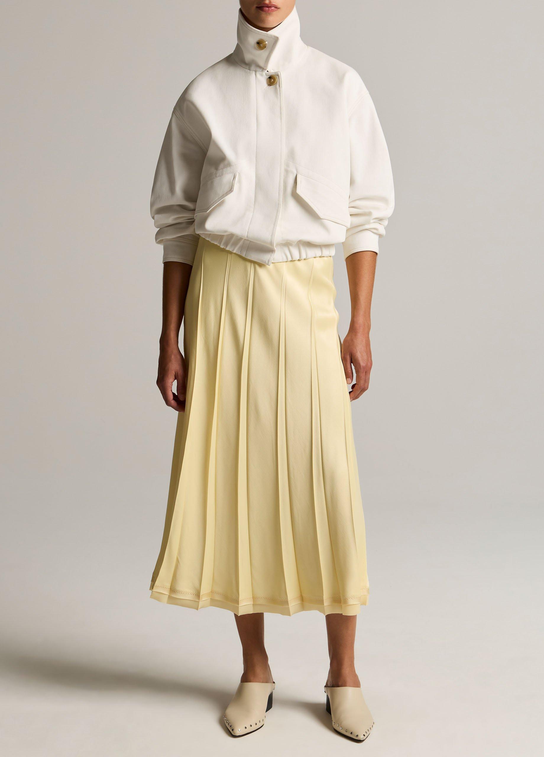 Raw-Edge Satin Skirt image number 0