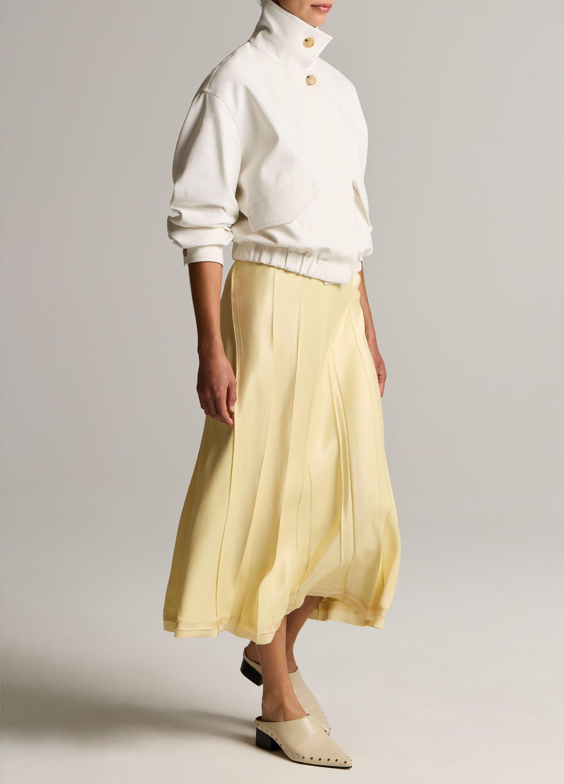 Raw-Edge Satin Skirt image number 1