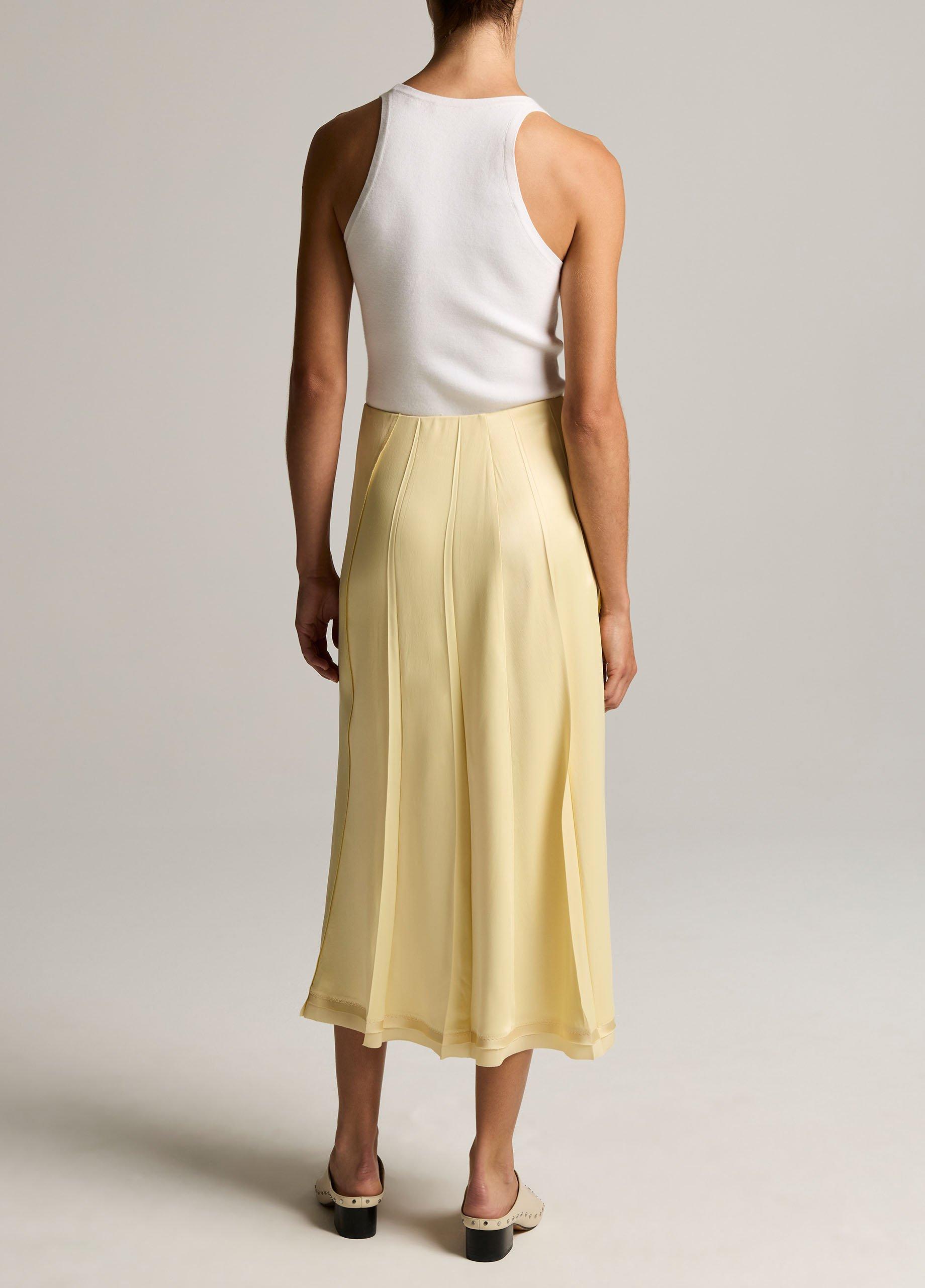 Raw-Edge Satin Skirt image number 2