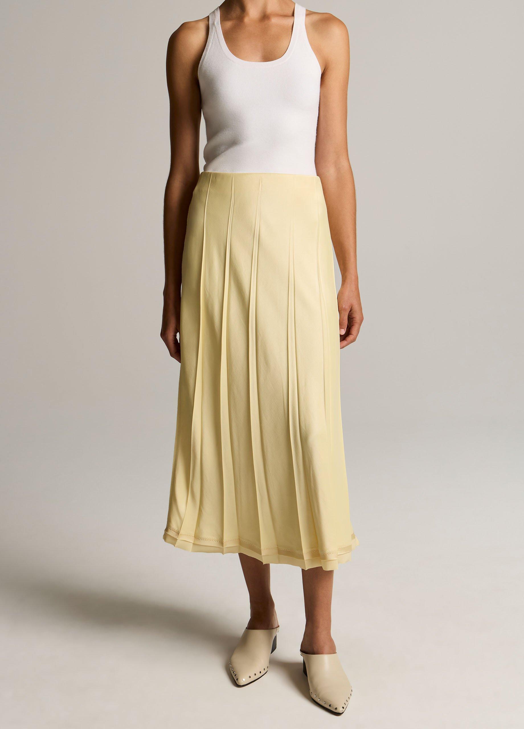 Raw-Edge Satin Skirt image number 3