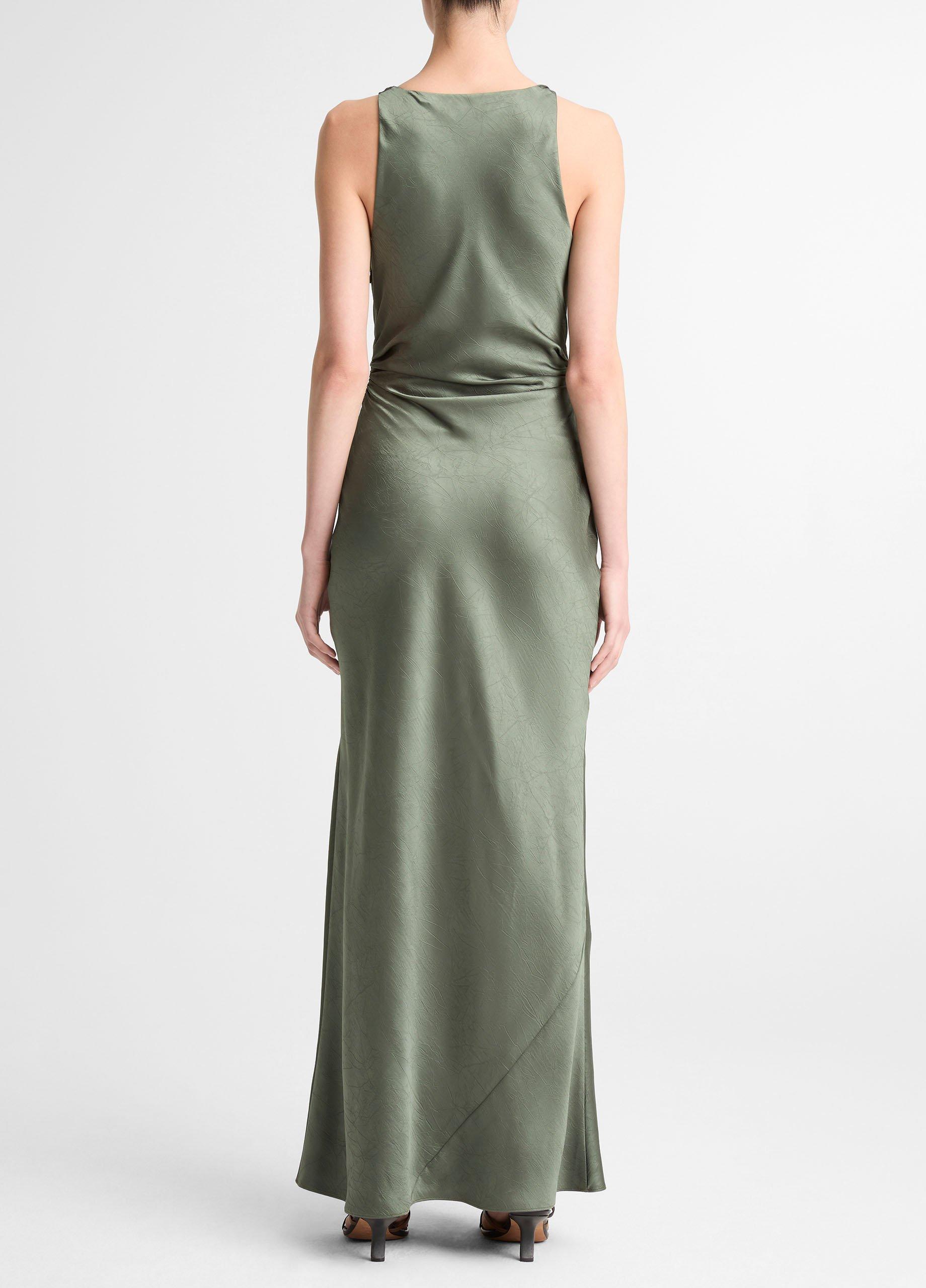 Satin Twist-Shoulder Dress image number 2