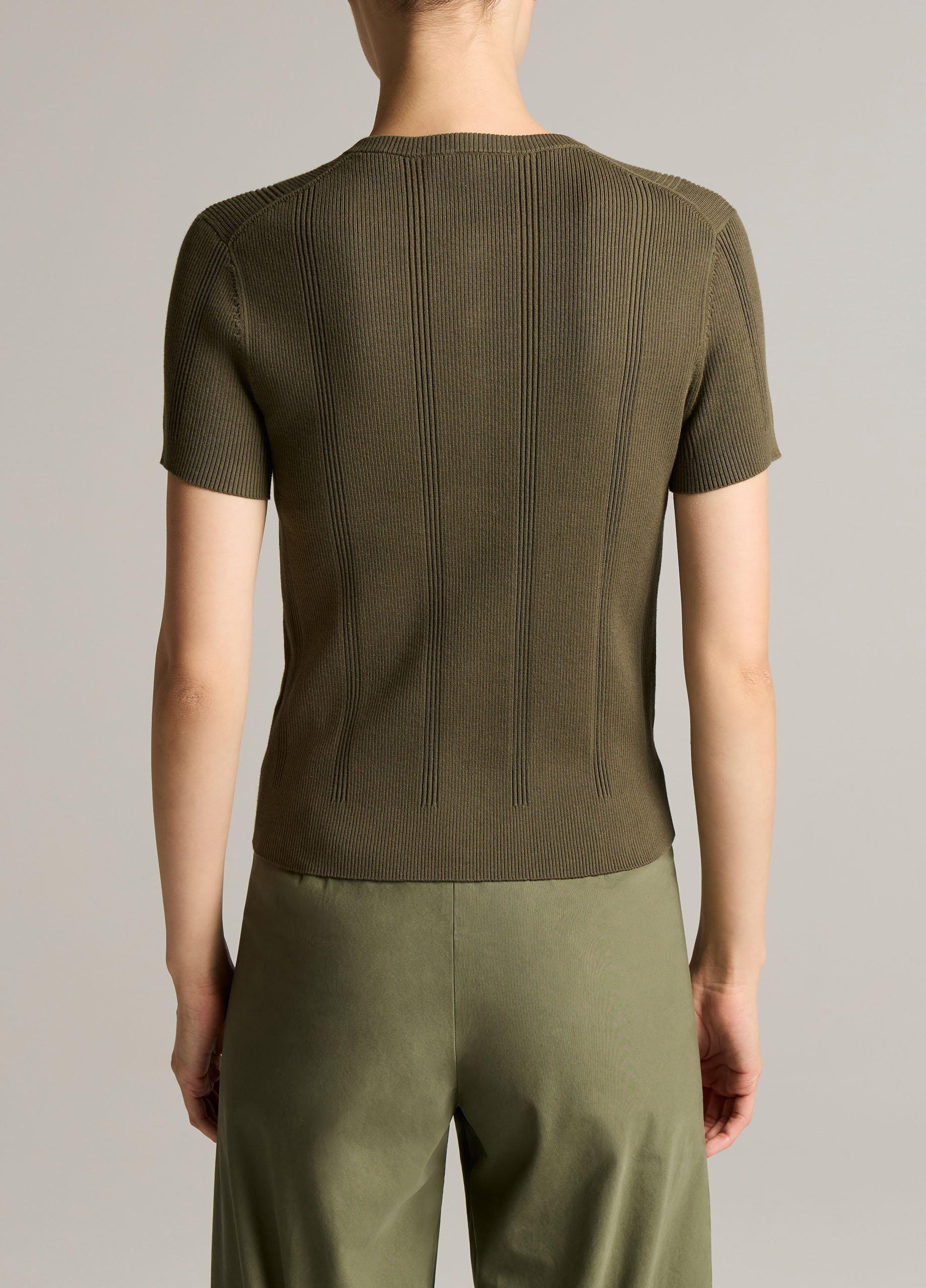 Ribbed Cotton Short-Sleeve Cardigan image number 2