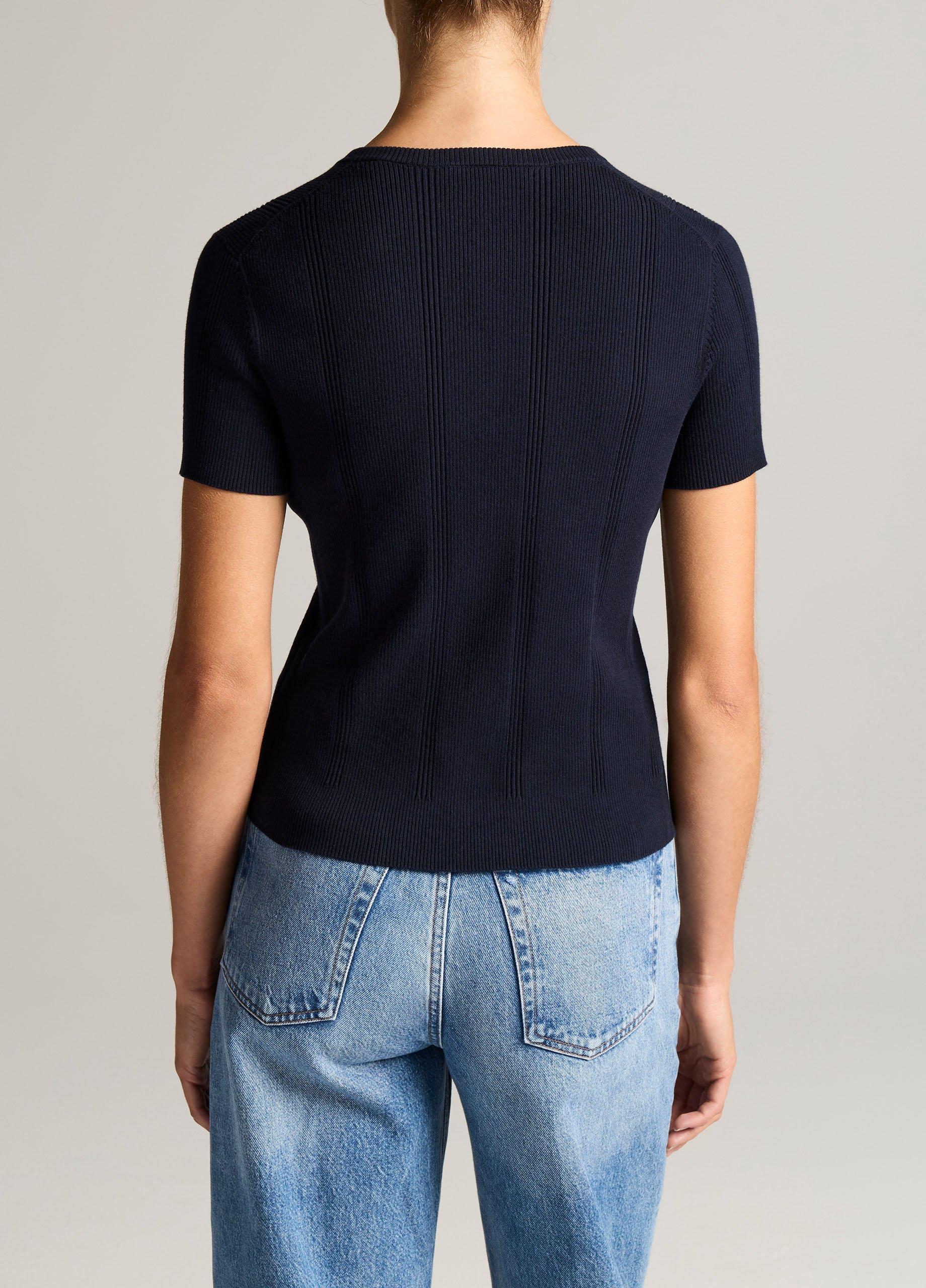 Ribbed Cotton Short-Sleeve Cardigan image number 2