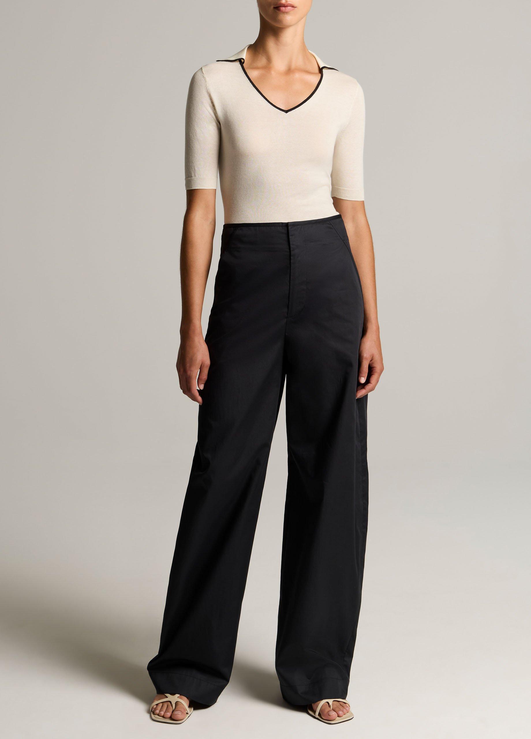 Tipped Italian Cotton-Cashmere Polo Sweater image number 3