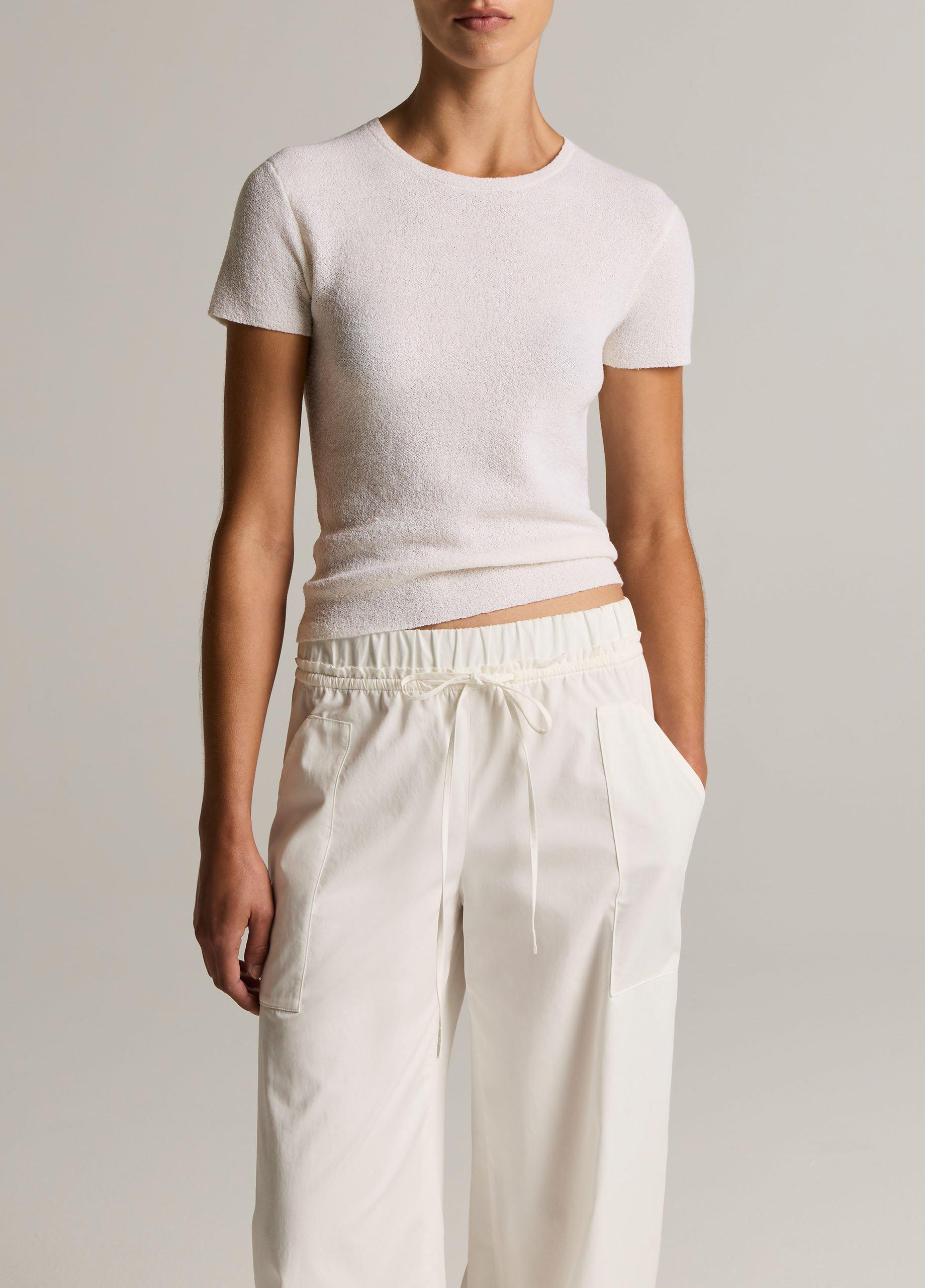 Textured Italian Wool & Cotton-Blend Short-Sleeve Sweater image number 0