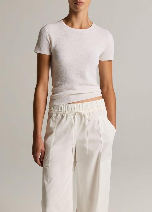 Textured Italian Wool & Cotton-Blend Short-Sleeve Sweater