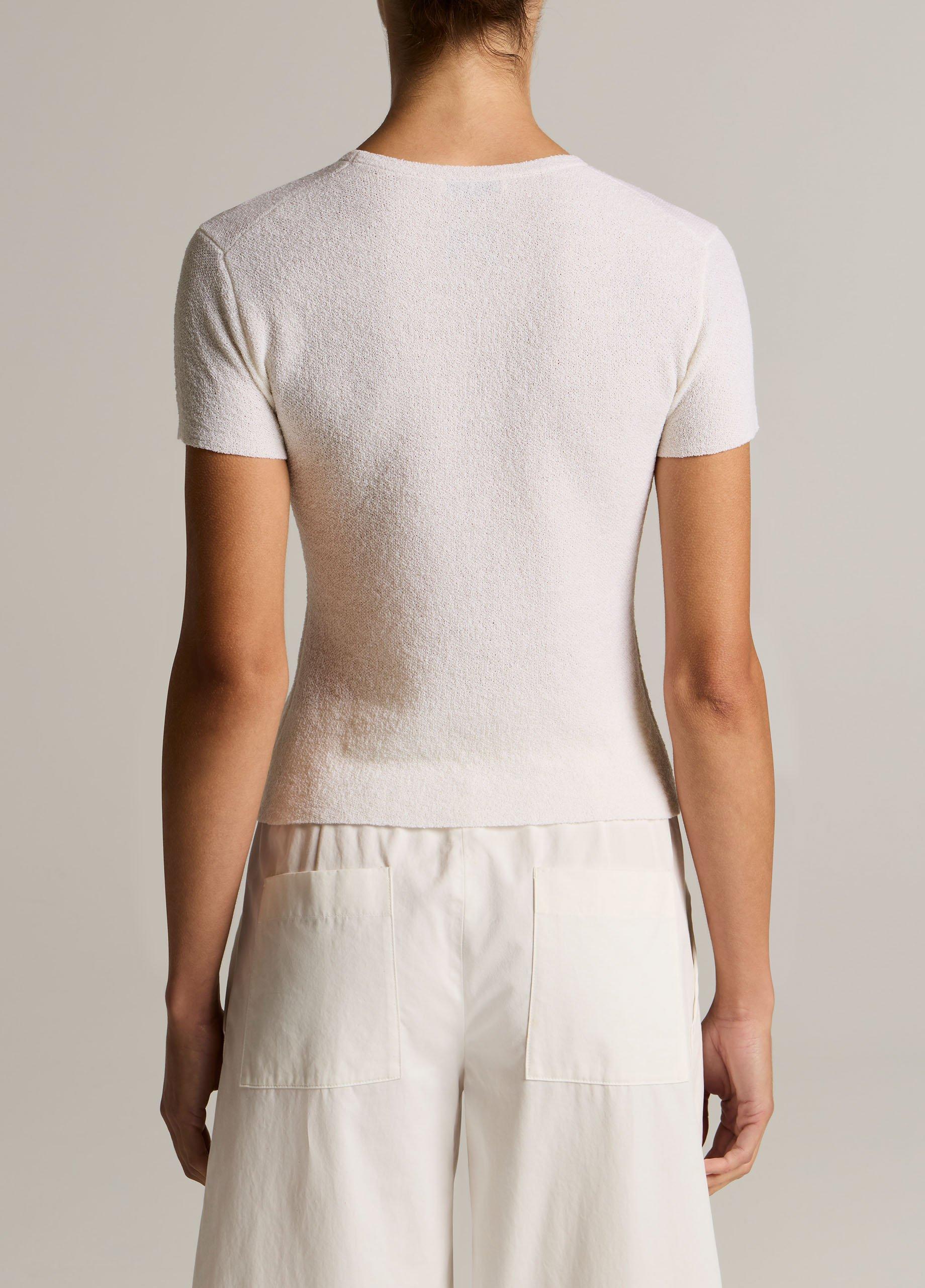 Textured Italian Wool & Cotton-Blend Short-Sleeve Sweater image number 2