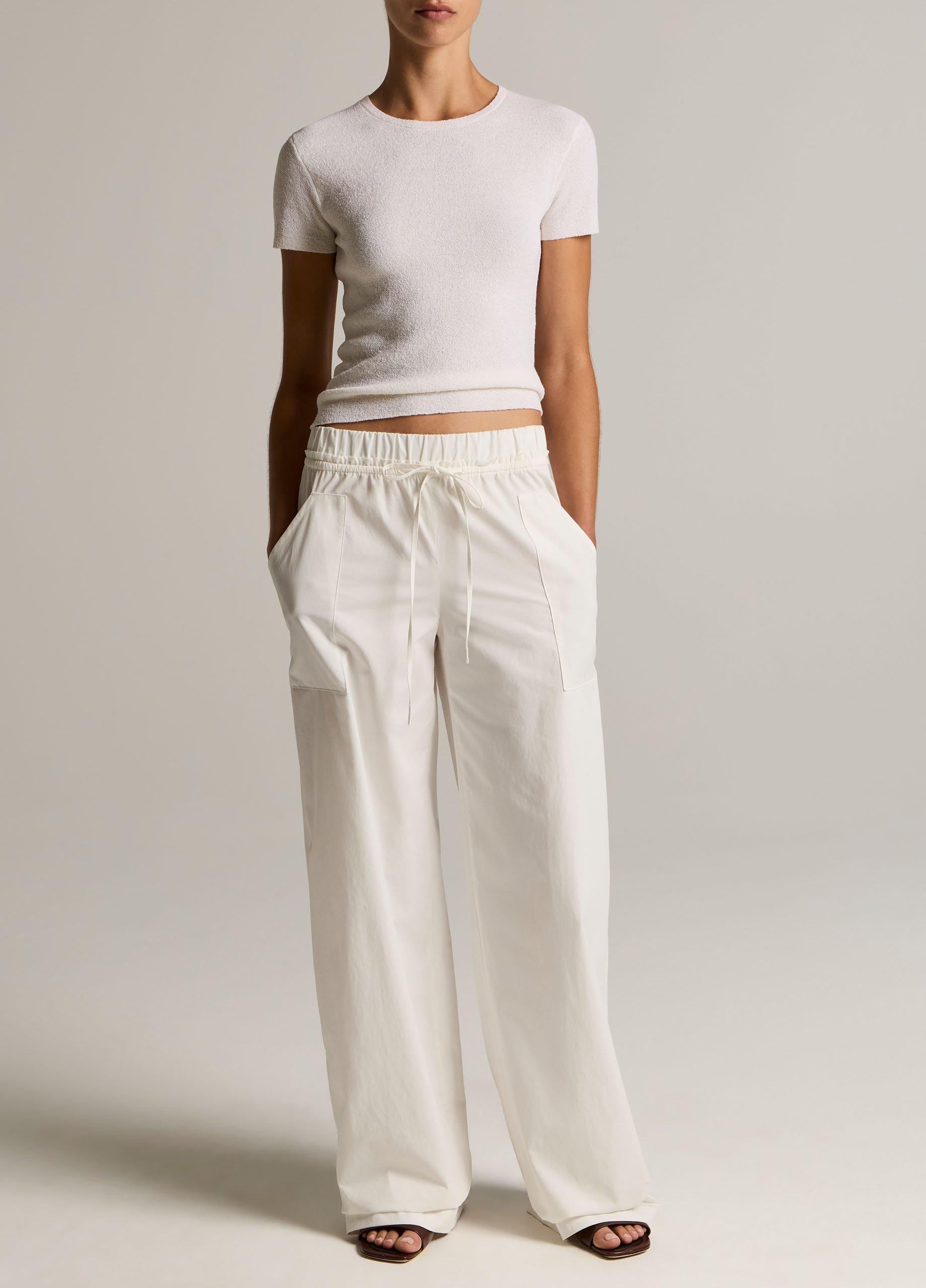 Textured Italian Wool & Cotton-Blend Short-Sleeve Sweater image number 3