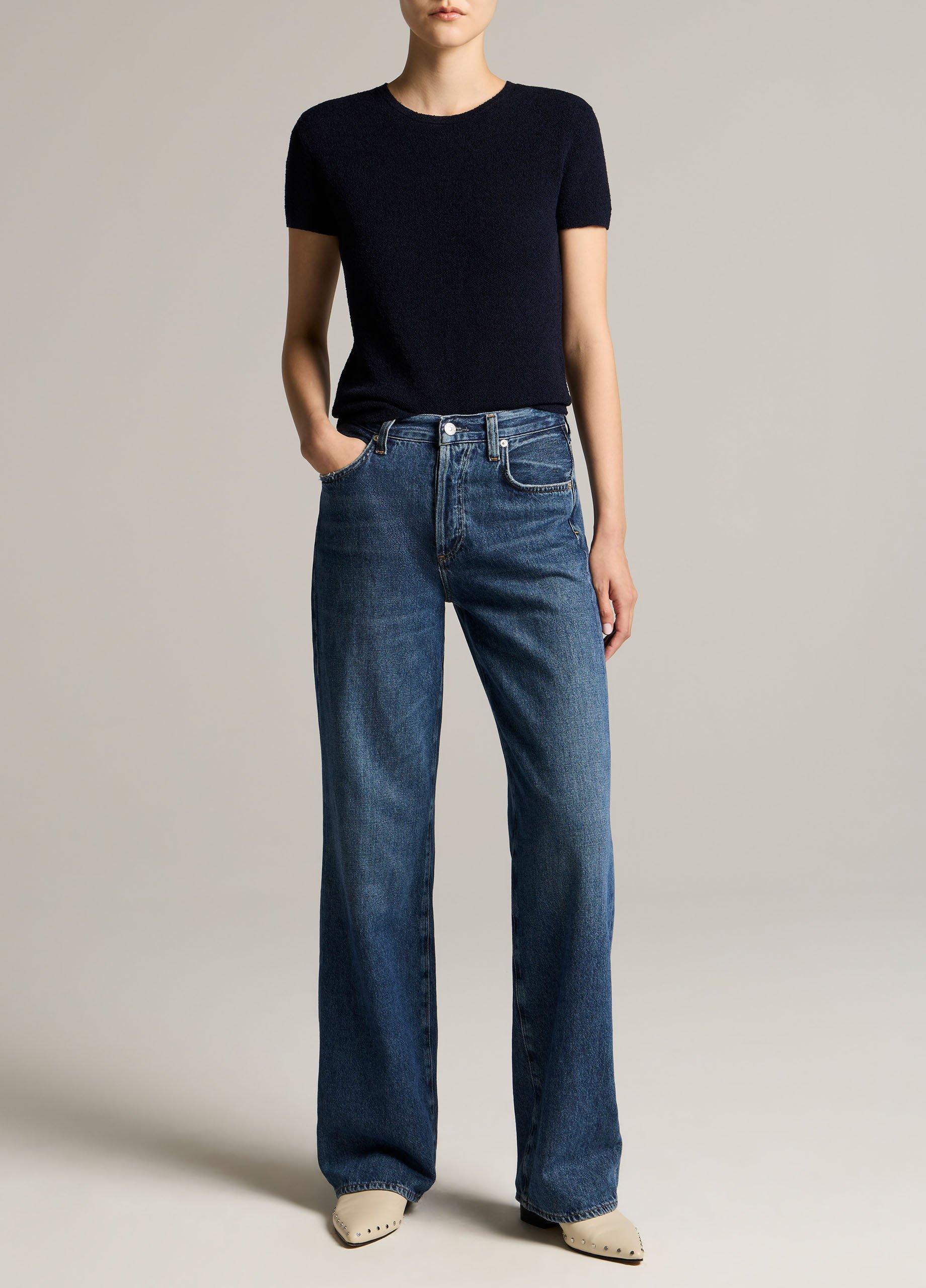 Textured Italian Wool & Cotton-Blend Short-Sleeve Sweater image number 3