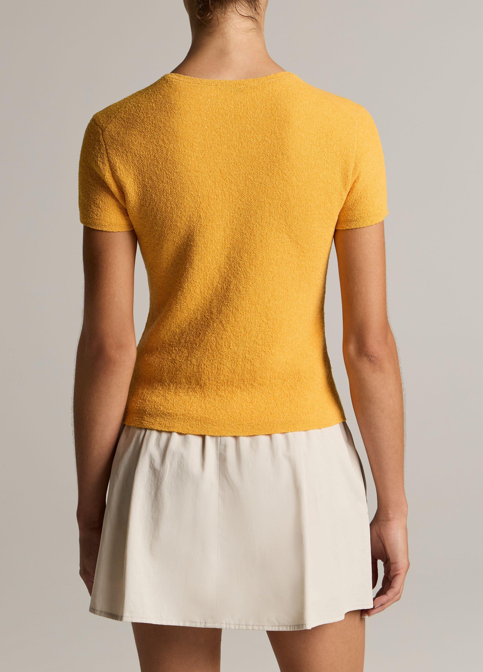Textured Italian Wool & Cotton-Blend Short-Sleeve Sweater image number 2
