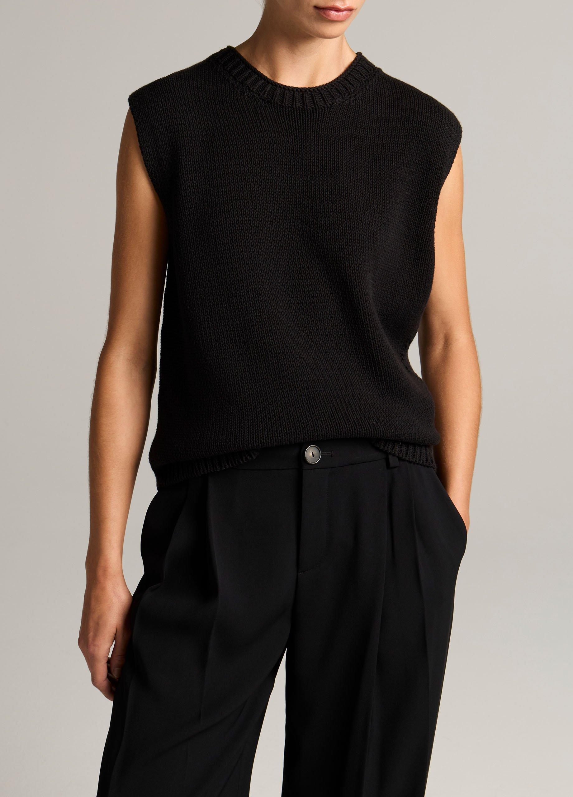 Italian Cotton-Blend Asymmetric Sweater Vest image number 0