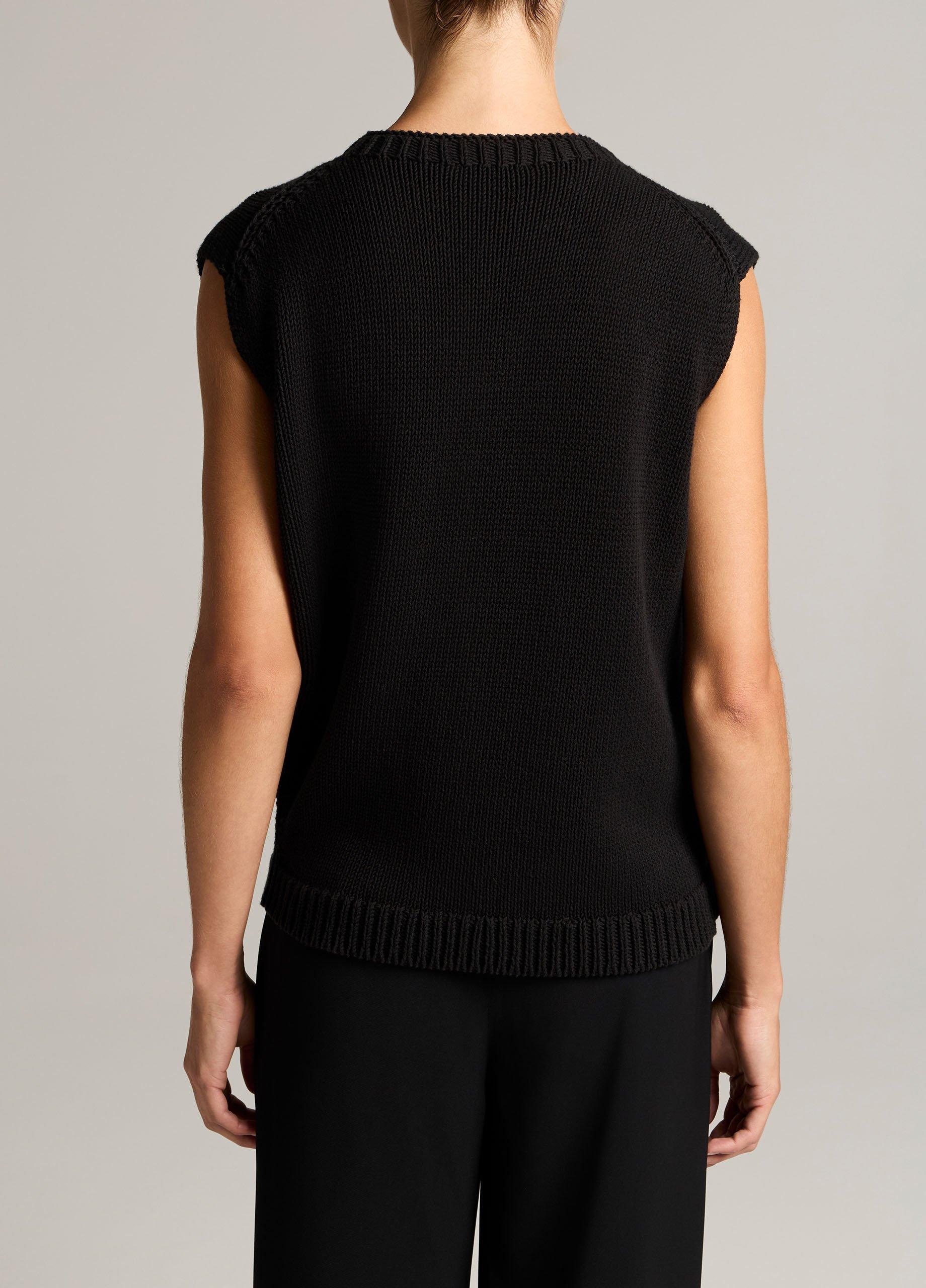 Italian Cotton-Blend Asymmetric Sweater Vest image number 2