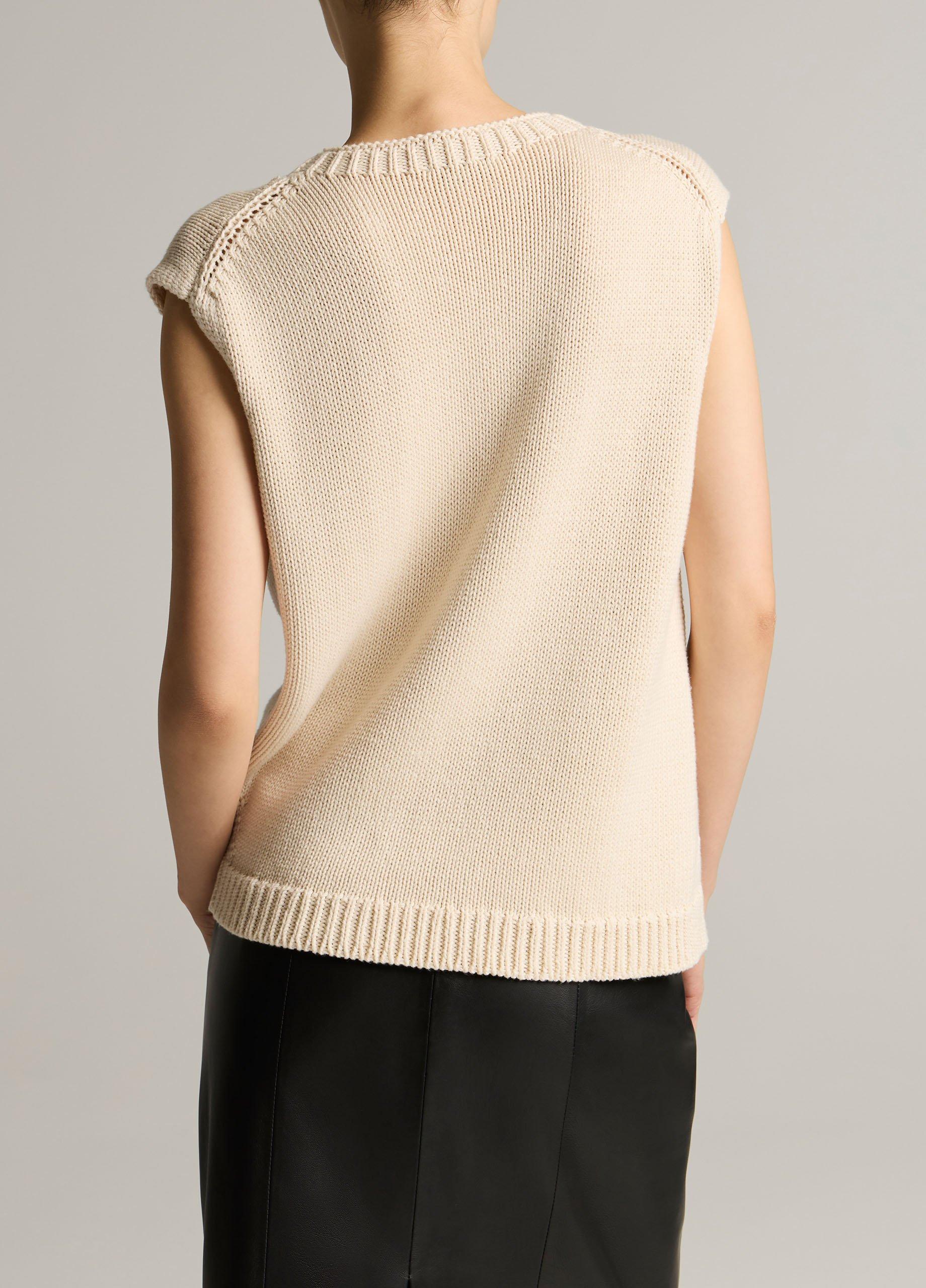 Italian Cotton-Blend Asymmetric Sweater Vest image number 2