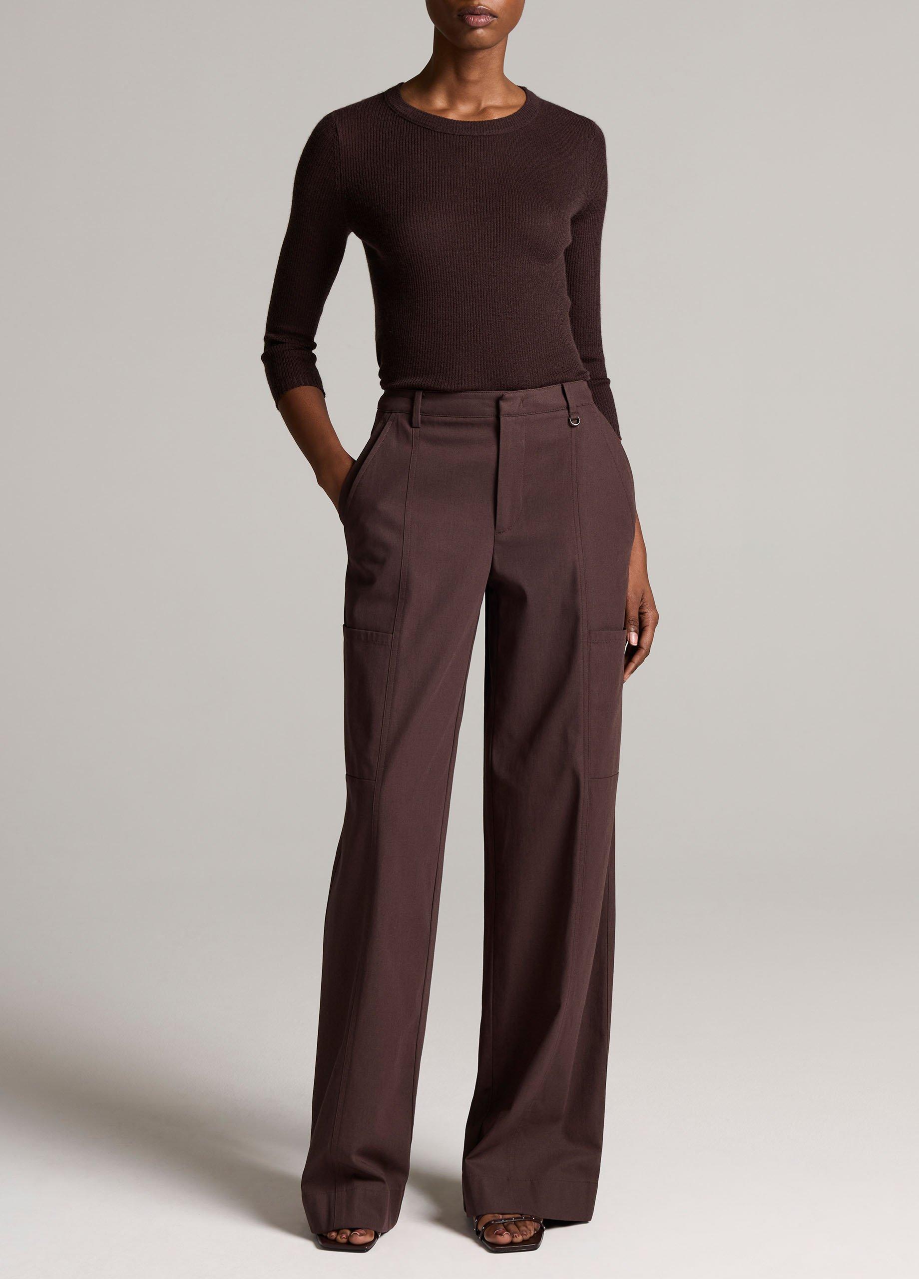 Ribbed Cashmere-Silk Three-Quarter-Sleeve Sweater image number 3