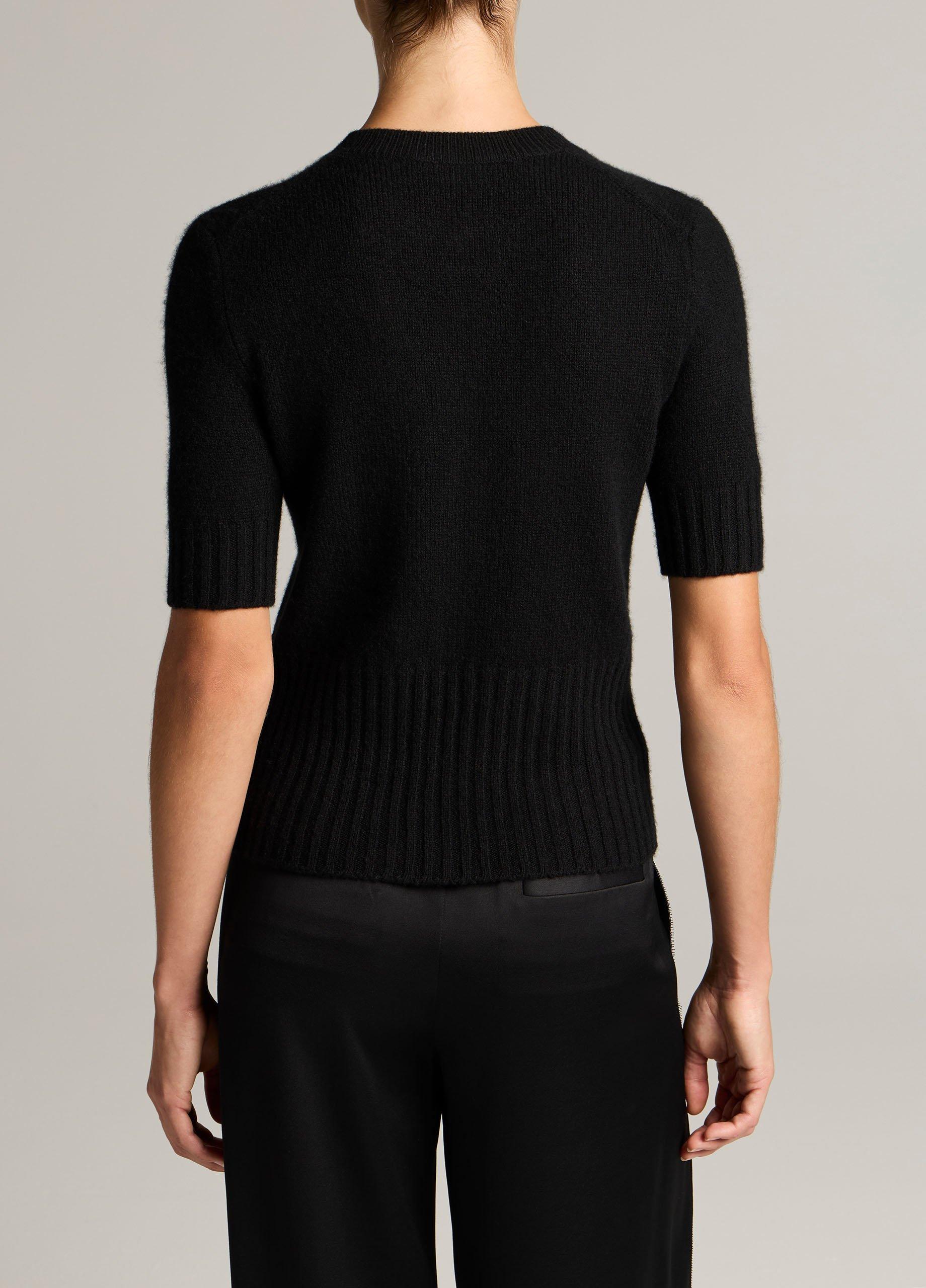 Wool-Cashmere High-Rib Short-Sleeve Sweater image number 2
