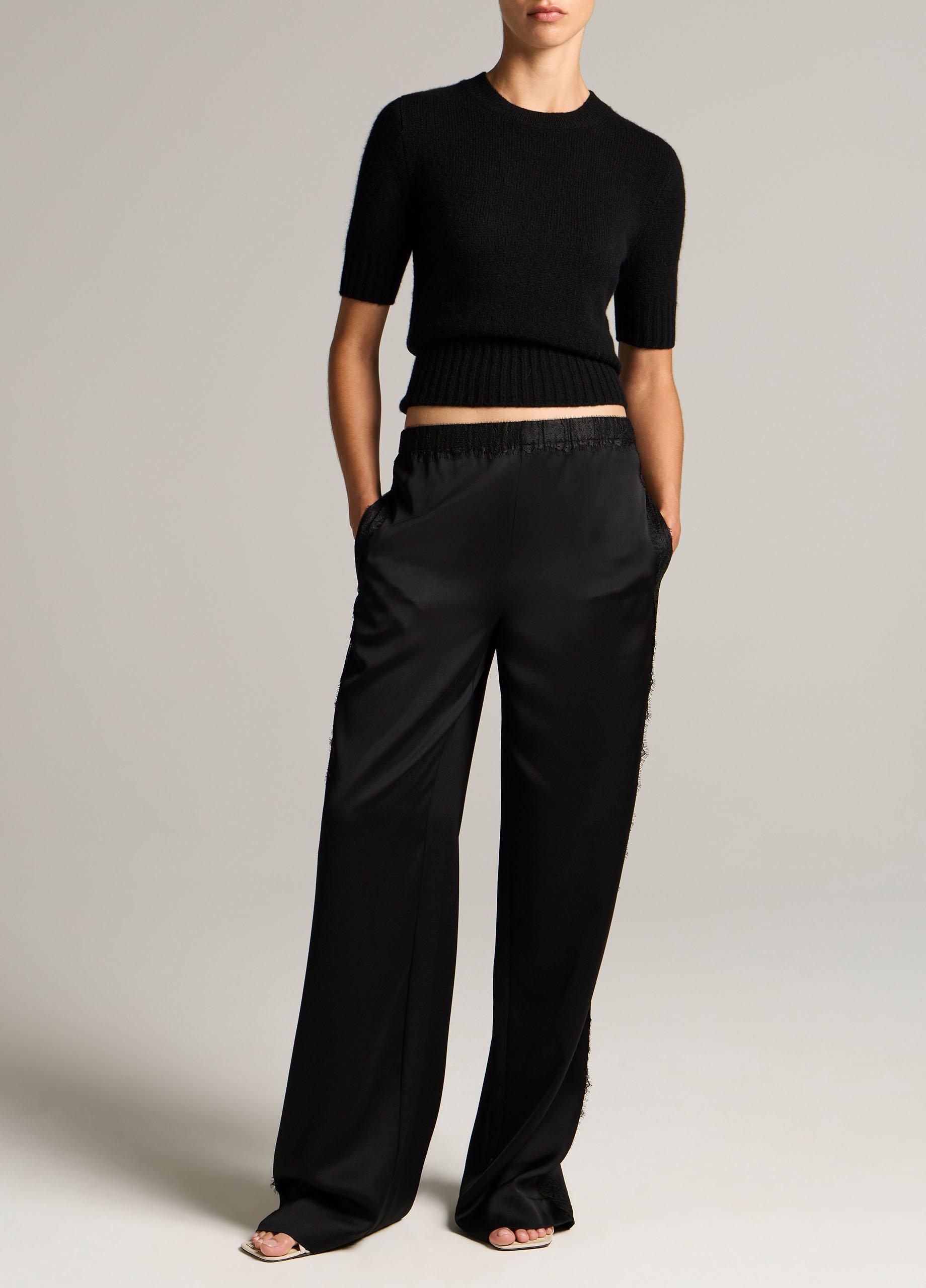 Wool-Cashmere High-Rib Short-Sleeve Sweater image number 3