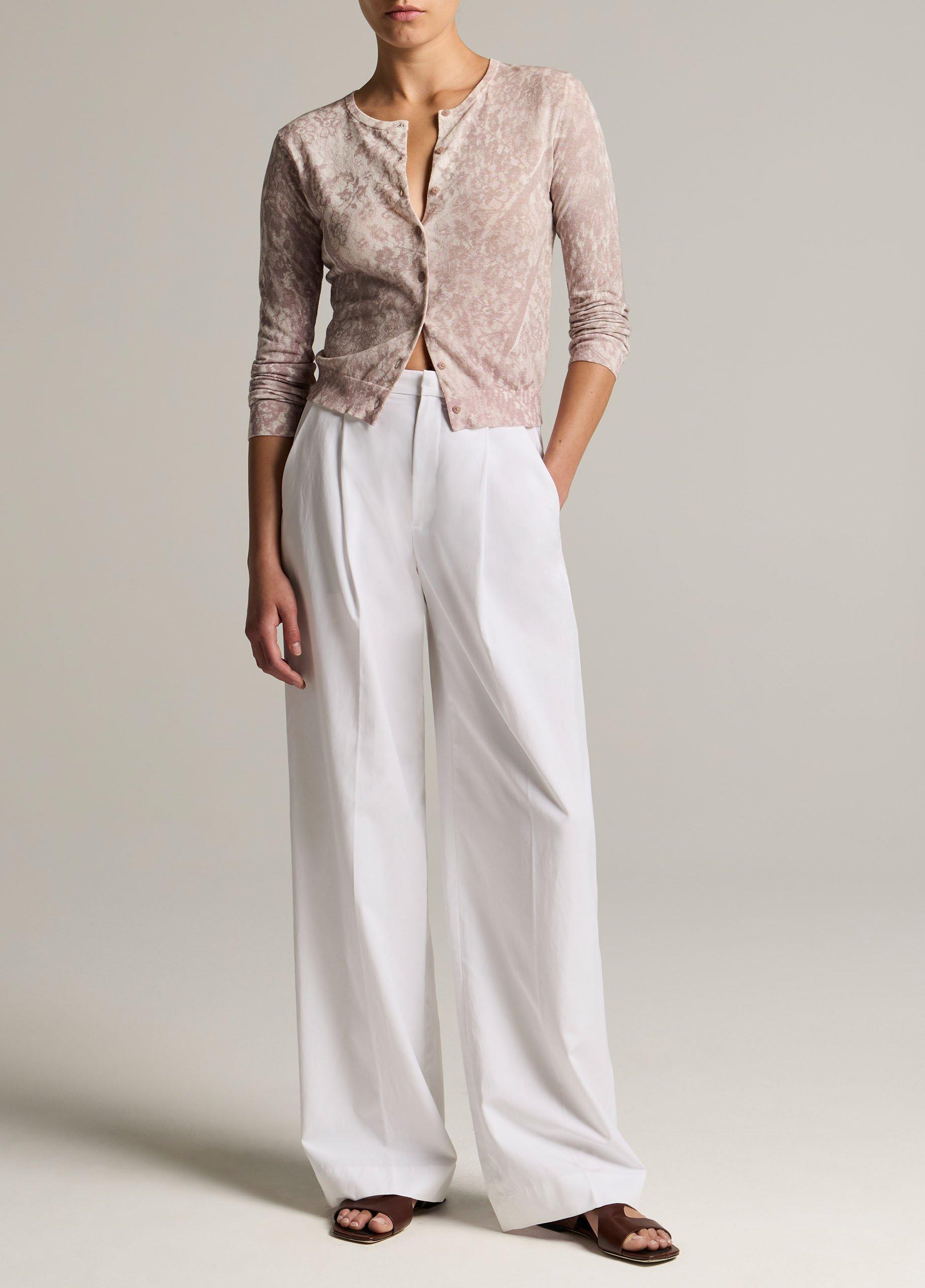 Lace-Print Italian Cotton-Blend Cardigan image number 3